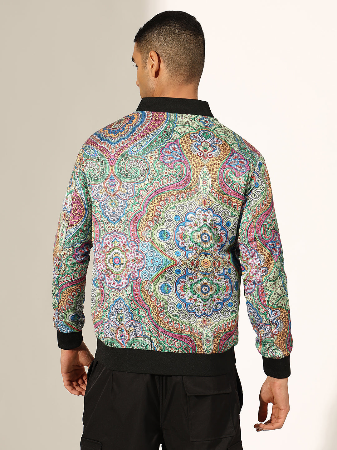 Men's Printed Multi Bomber Jacket
