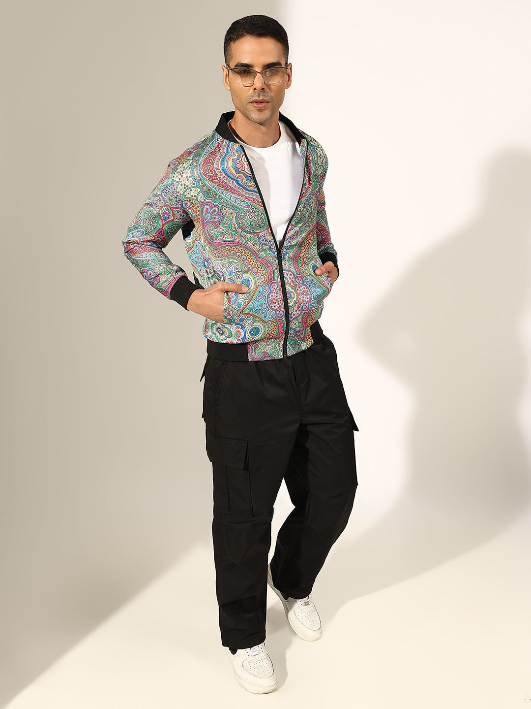 Men's Printed Multi Bomber Jacket
