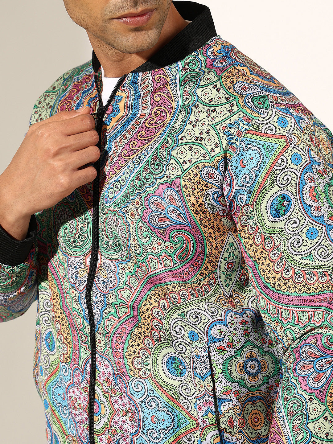 Men's Printed Multi Bomber Jacket