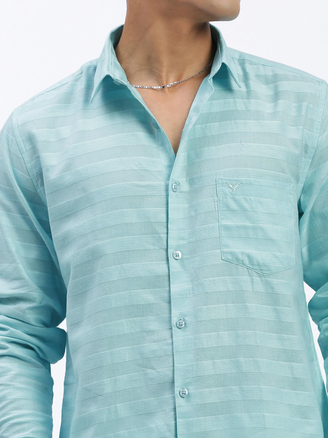 Men Solid Blue Slim Fit Shirt