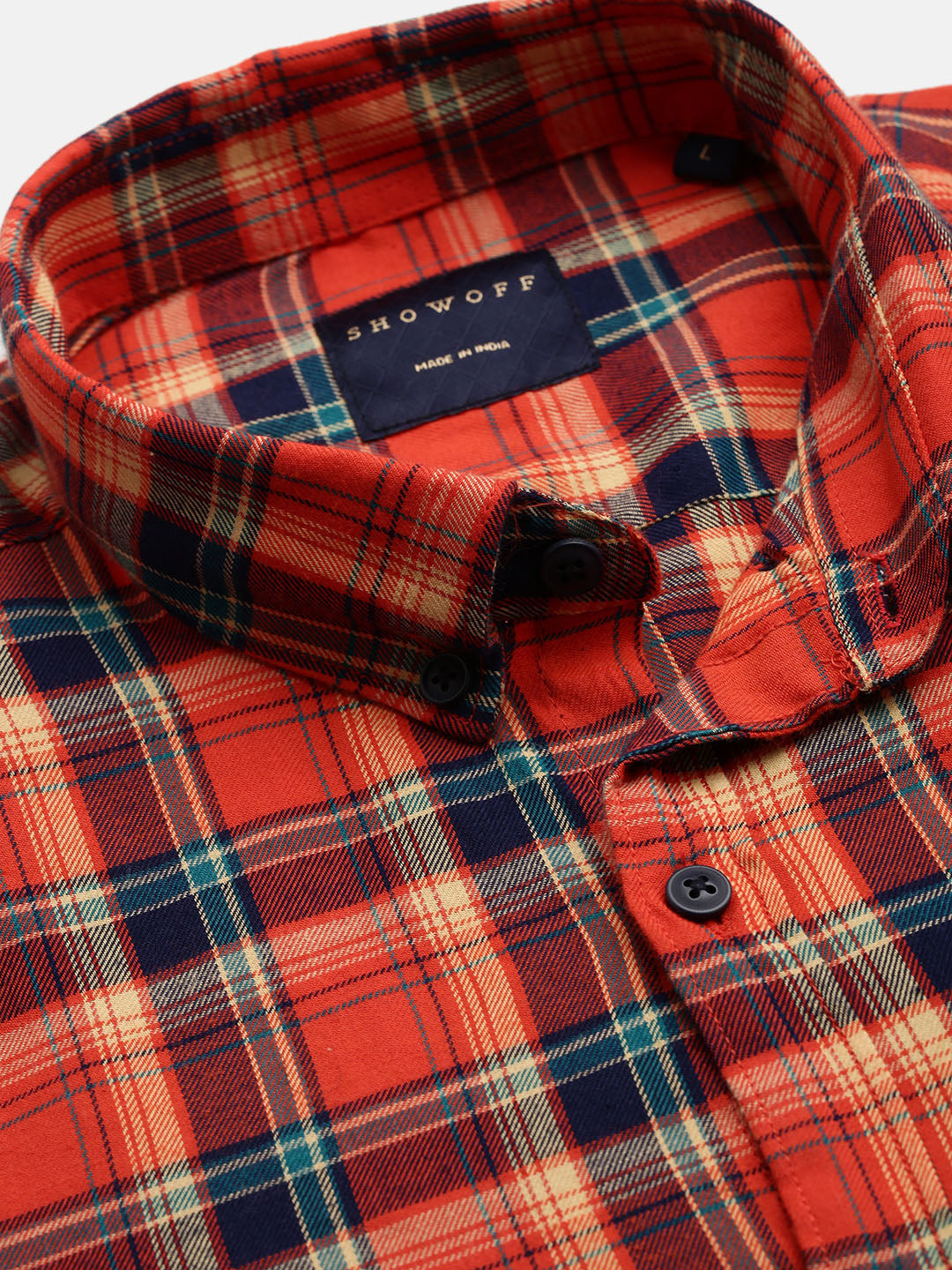 Men Red Checked Slim Fit Shirt