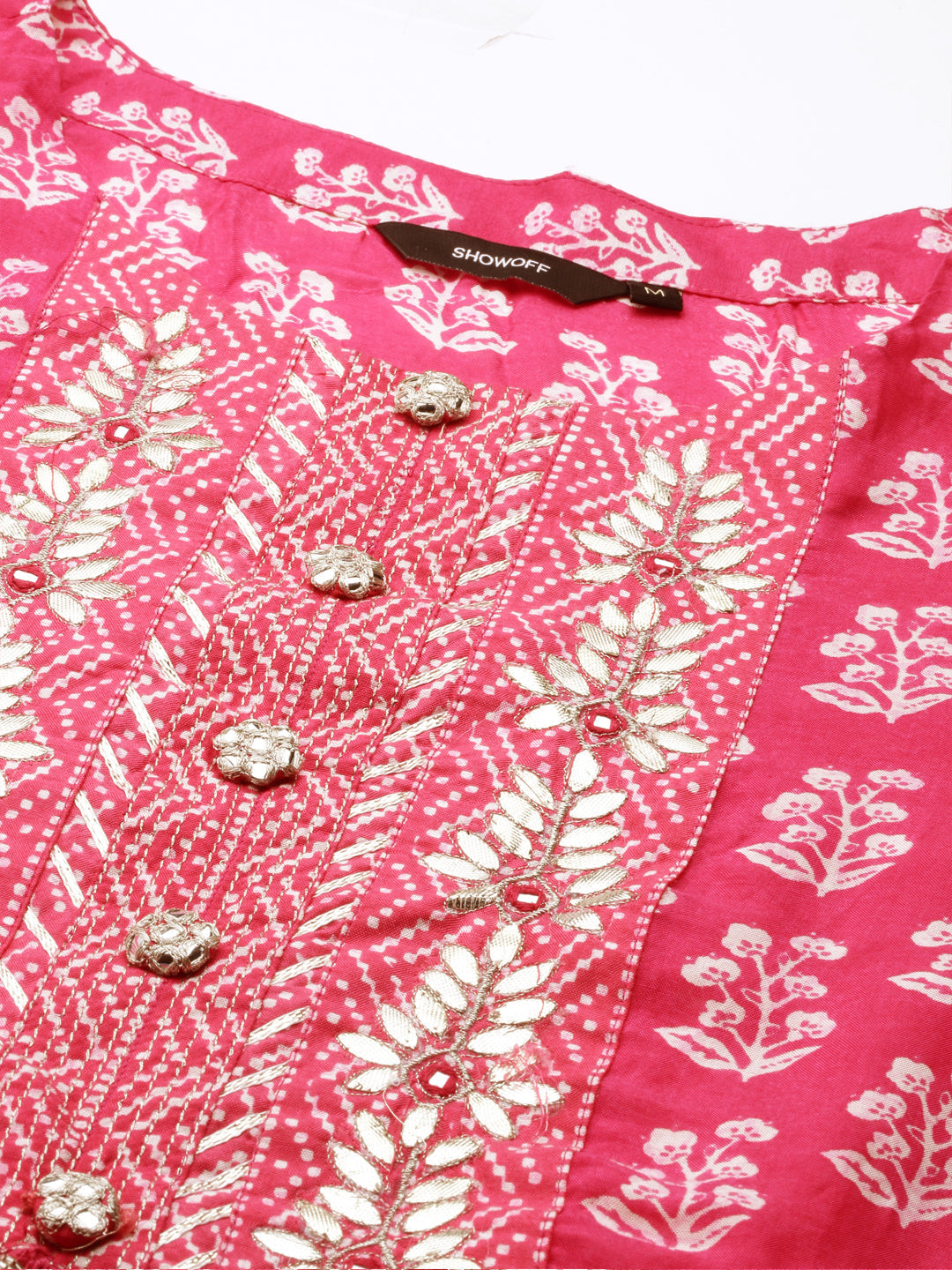 Women Graphic Pink Straight Kurta Set with Dupatta