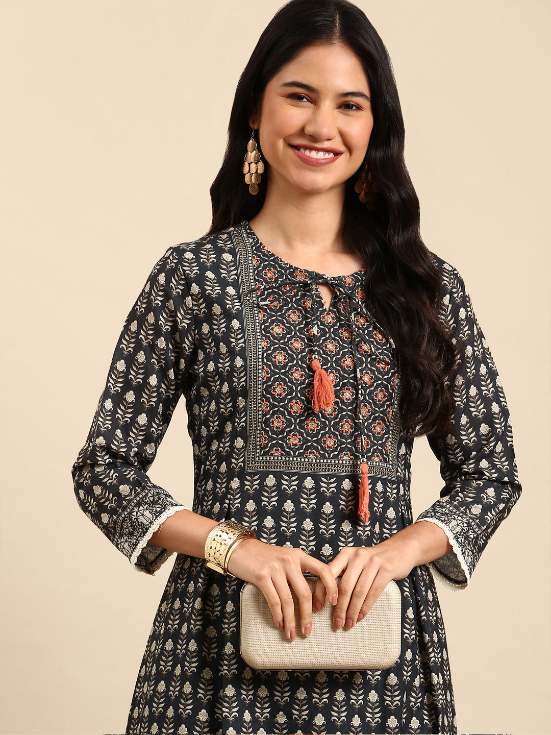 Women Graphic Green A-Line Kurta Set