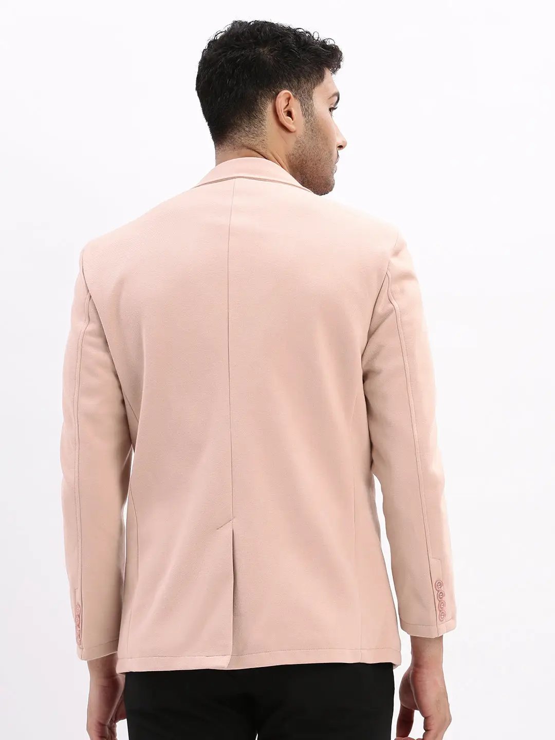 Men's Peach Single-Breasted Slim Fit Blazer with Notched Lapel - from SHOWOFFFF
