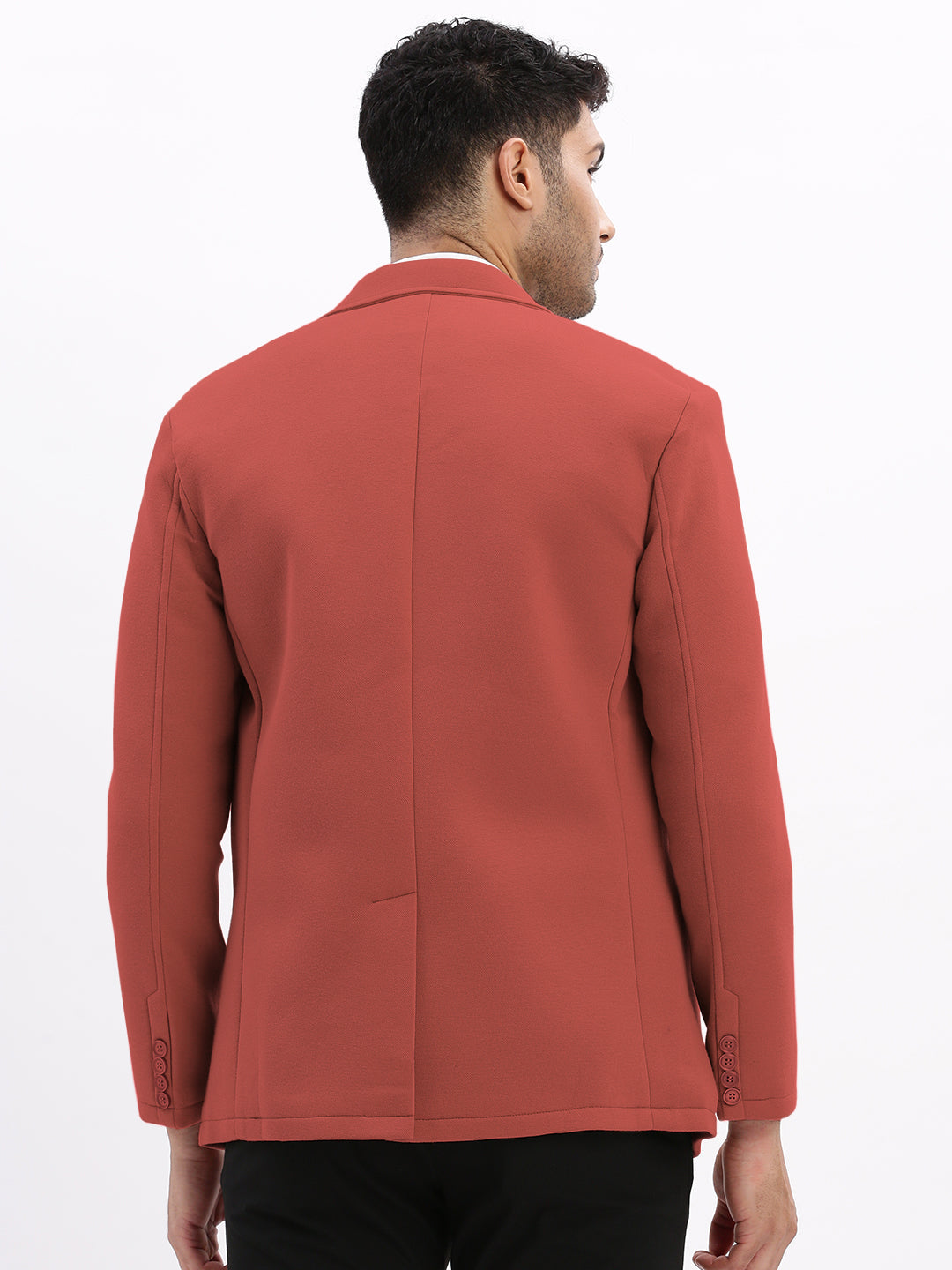 Men's Pink Single-Breasted Slim Fit Blazer with Notched Lapel