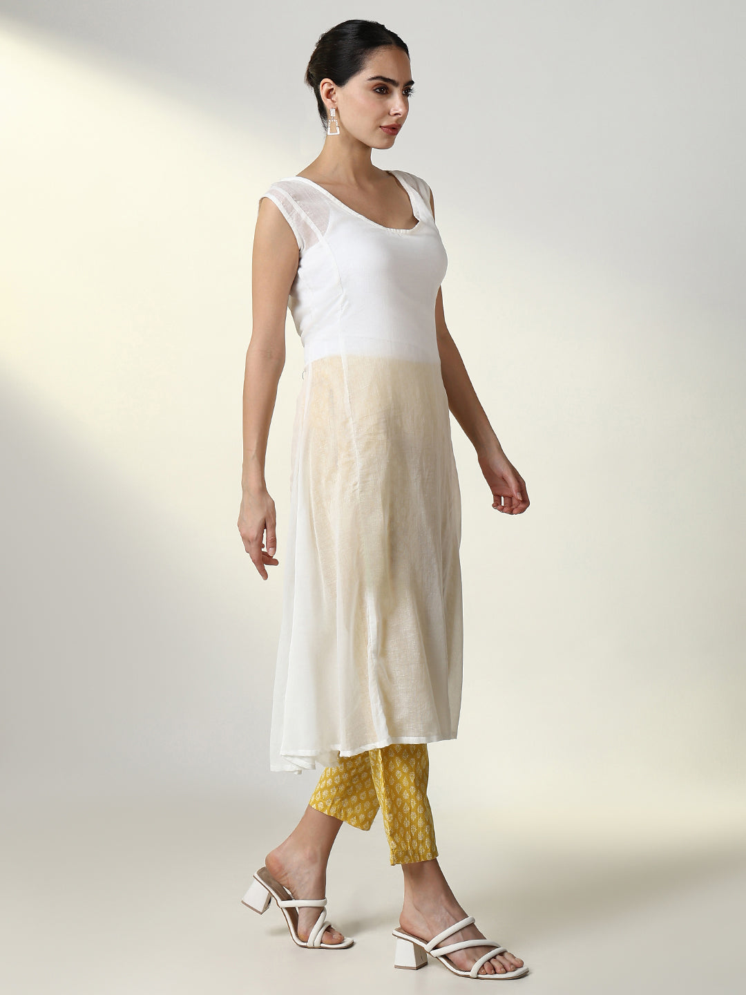 Shop Women's Ethnic Graphic White Anarkali Kurta Set with Dupatta