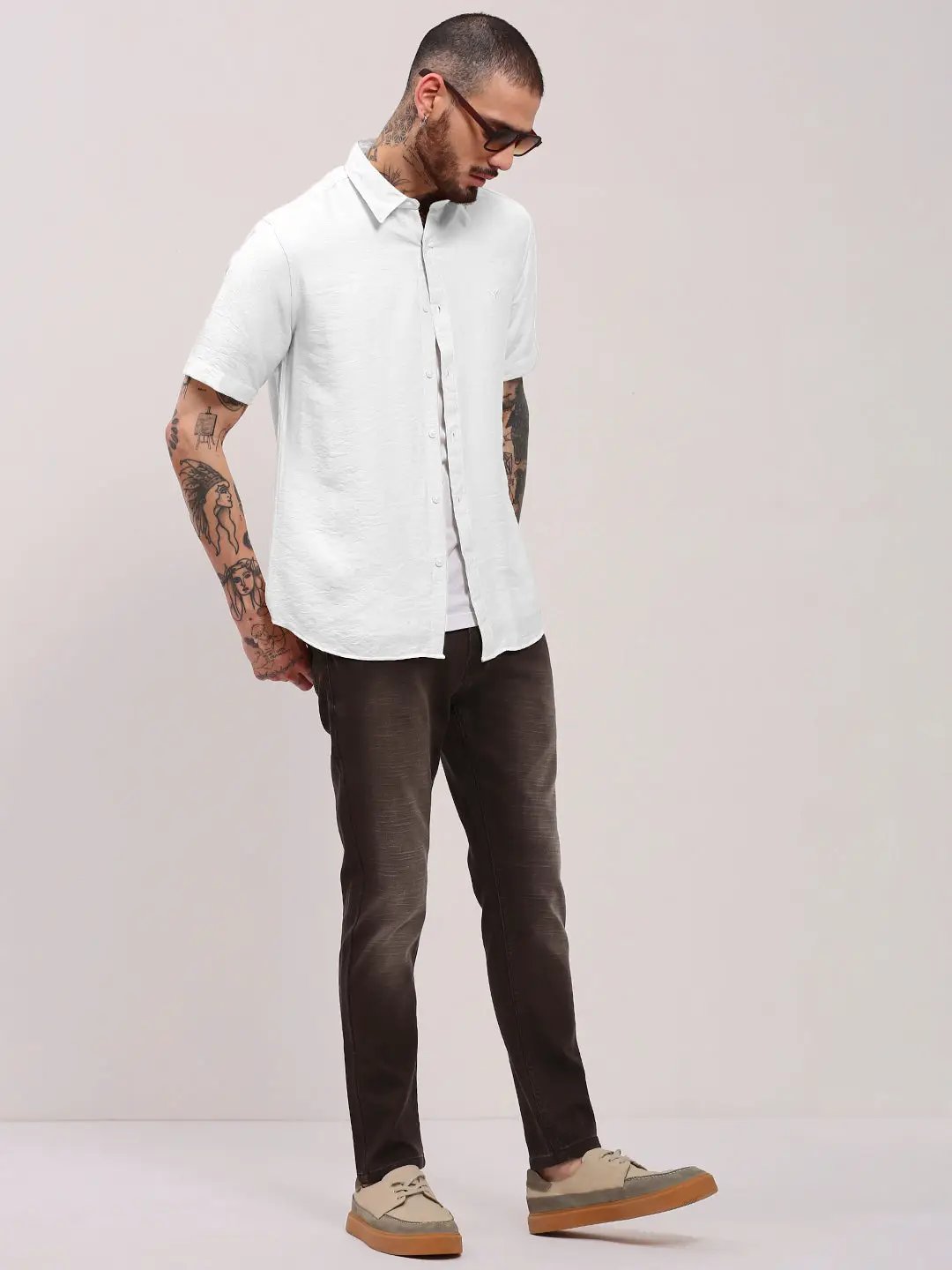 Men's White Slim Fit Shirt - from SHOWOFFFF