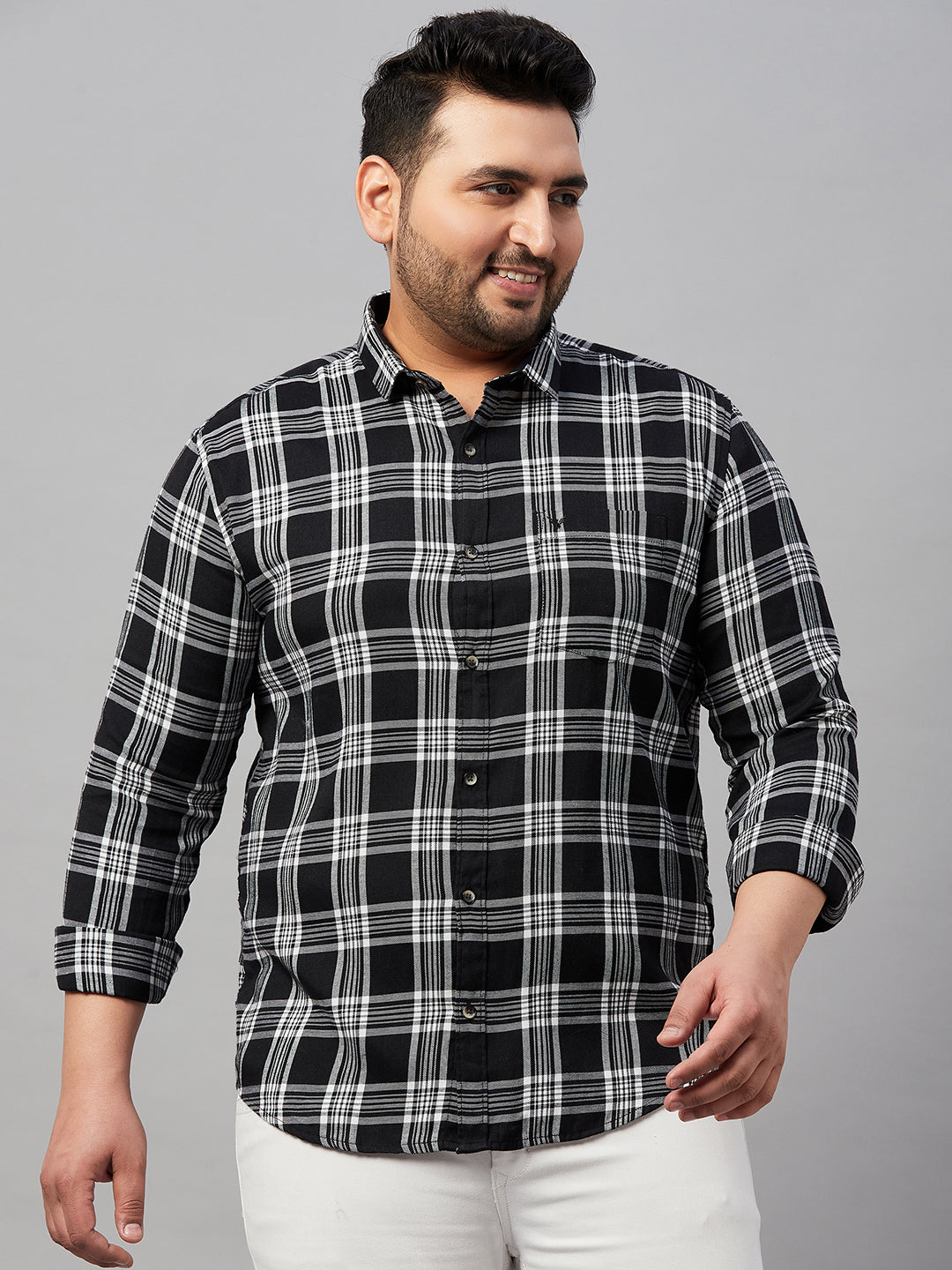 Men Checked Black Classic Shirt