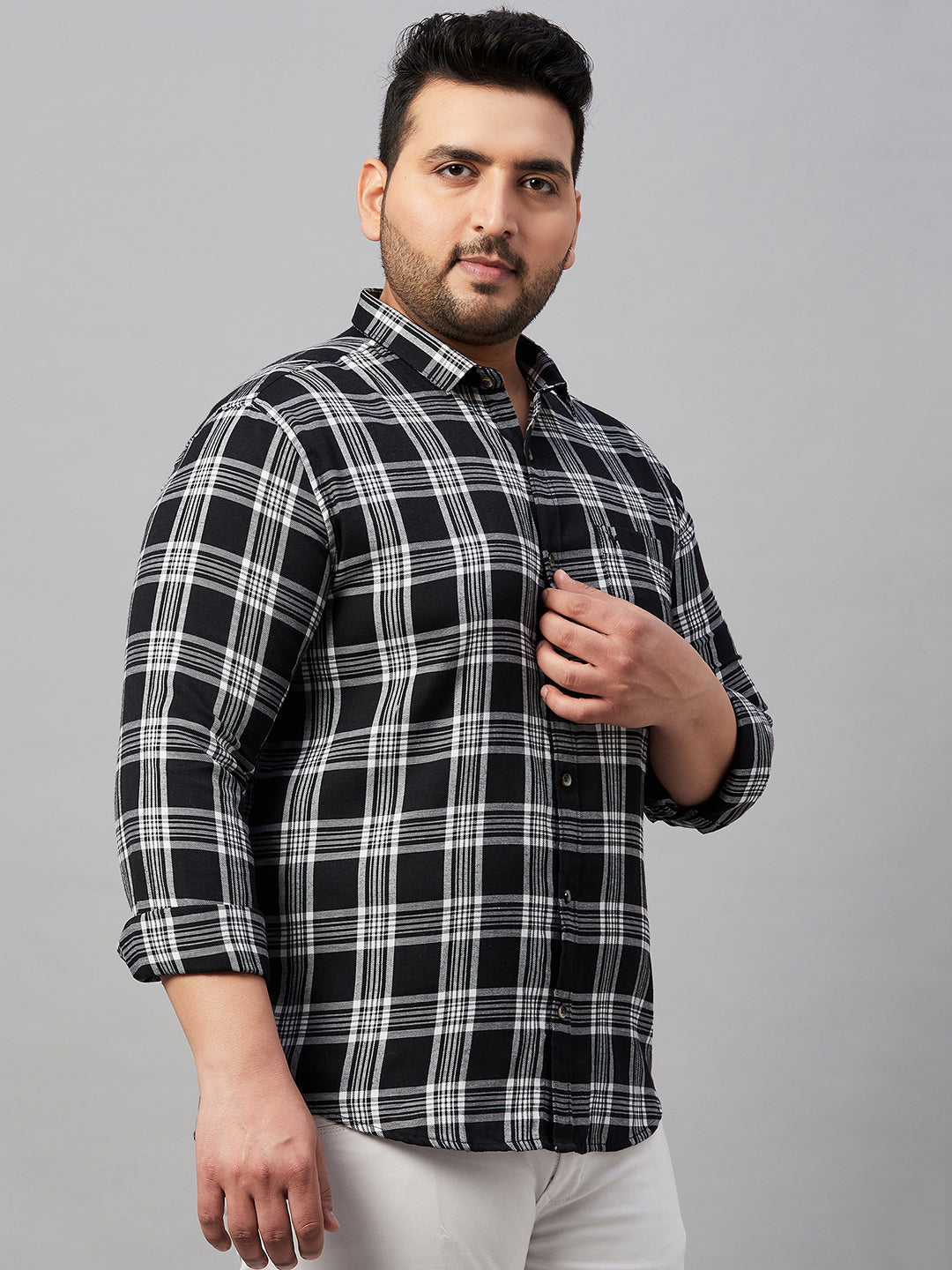 Men Checked Black Classic Shirt