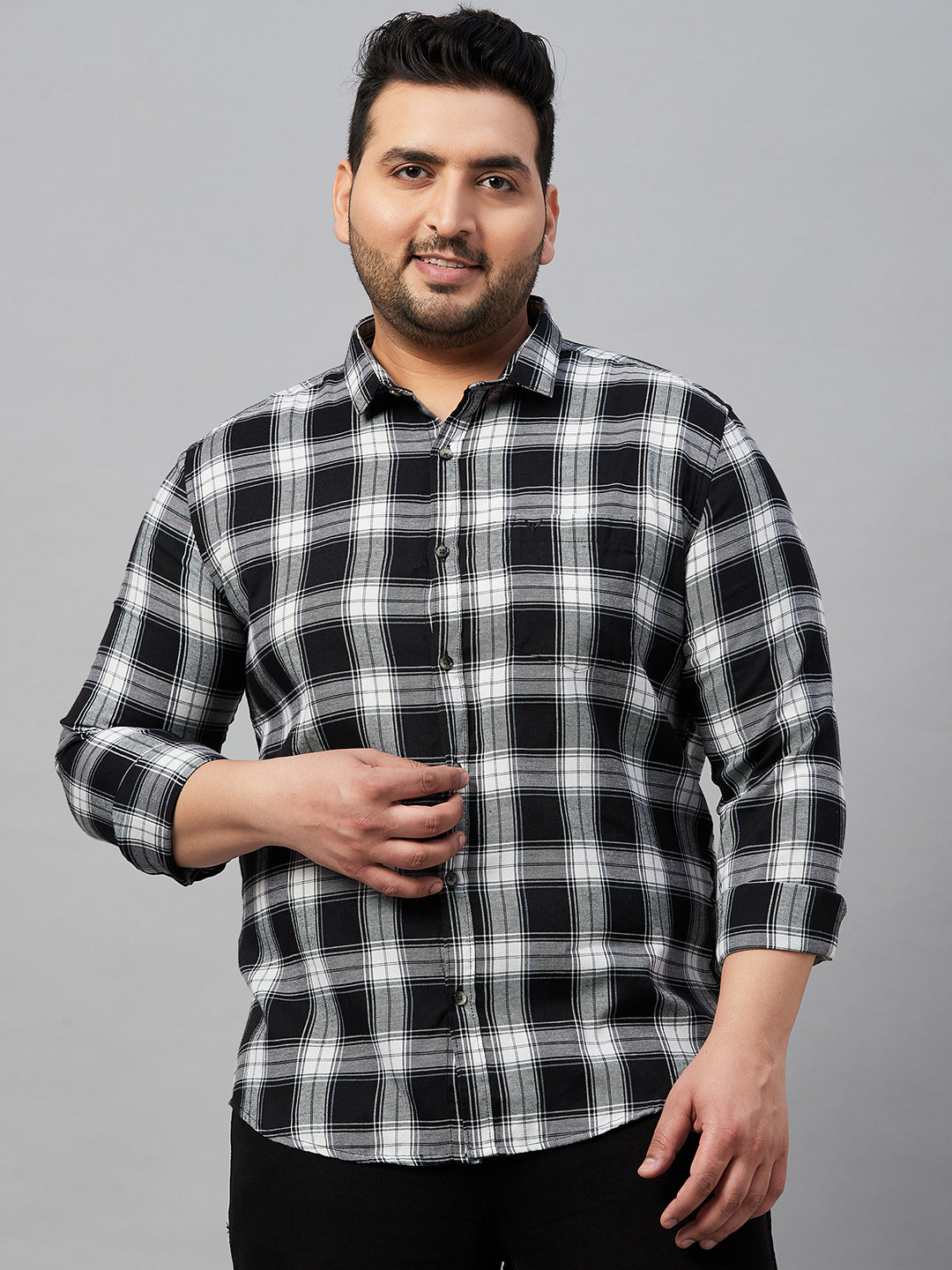 Men Checked Black Classic Shirt