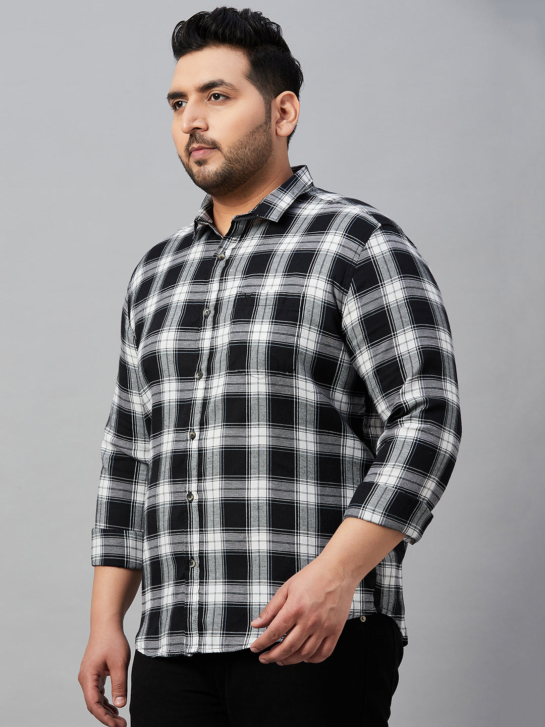 Men Checked Black Classic Shirt