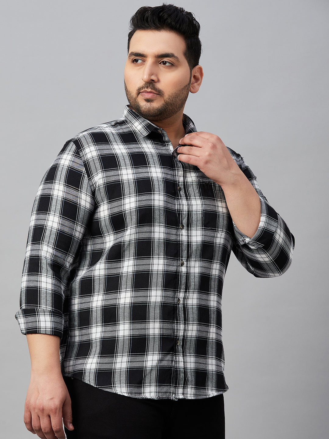 Men Checked Black Classic Shirt