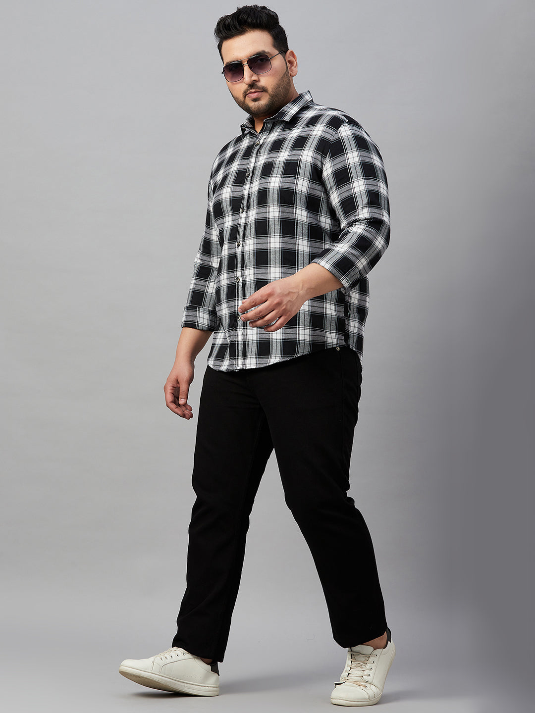 Men Checked Black Classic Shirt