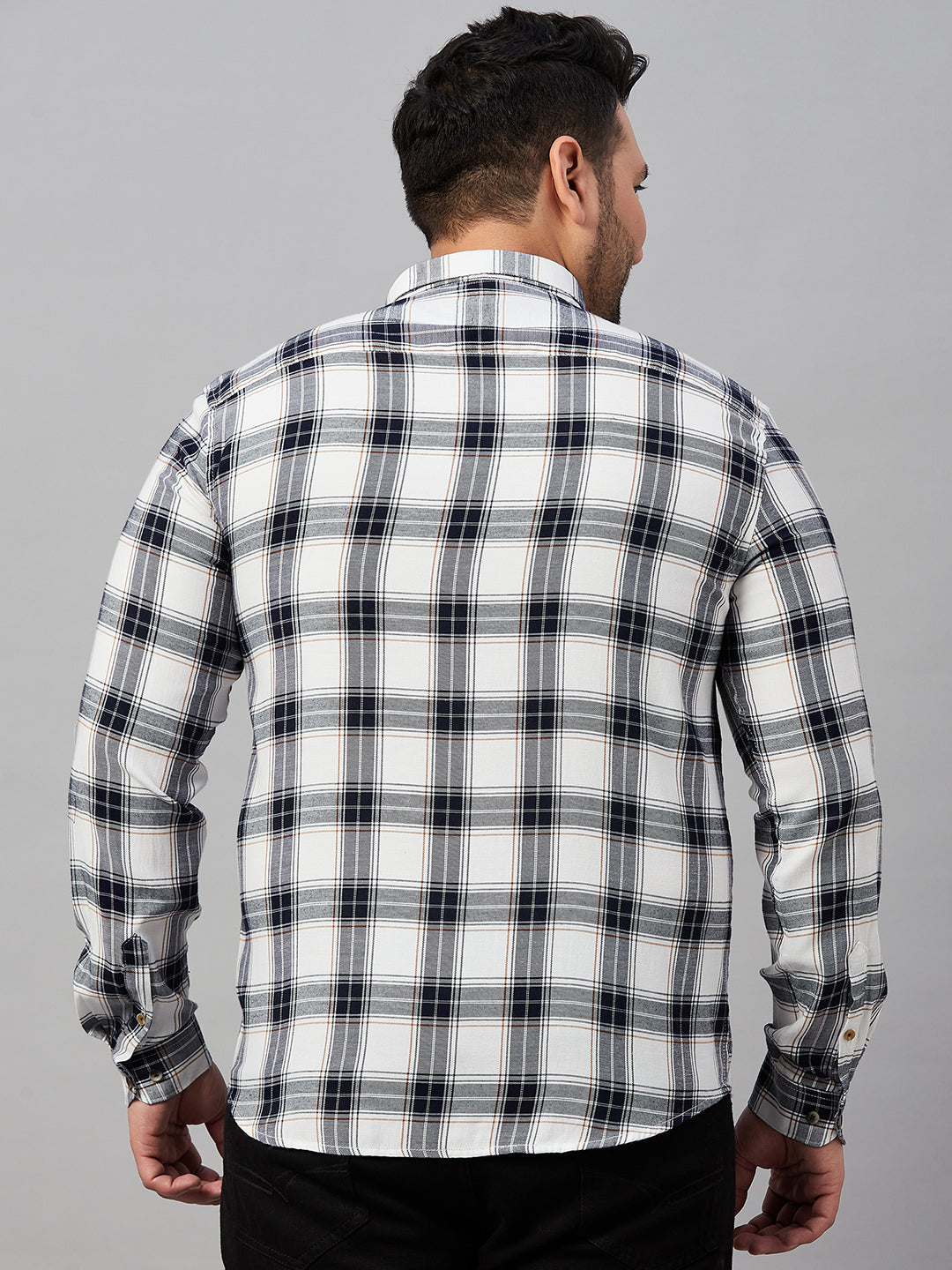 Men Checked White Classic Shirt