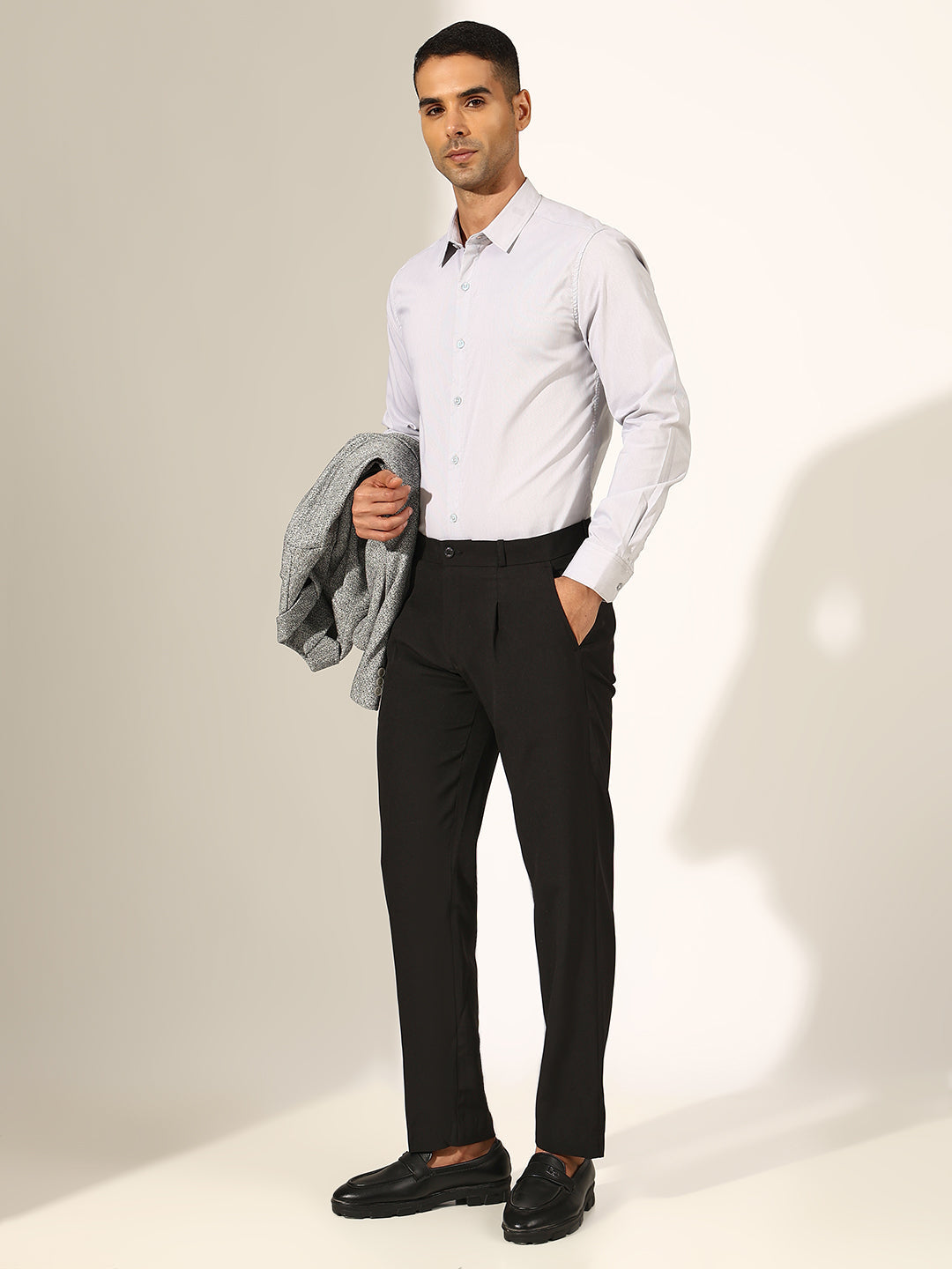Men's Grey Slim Fit Formal Shirt