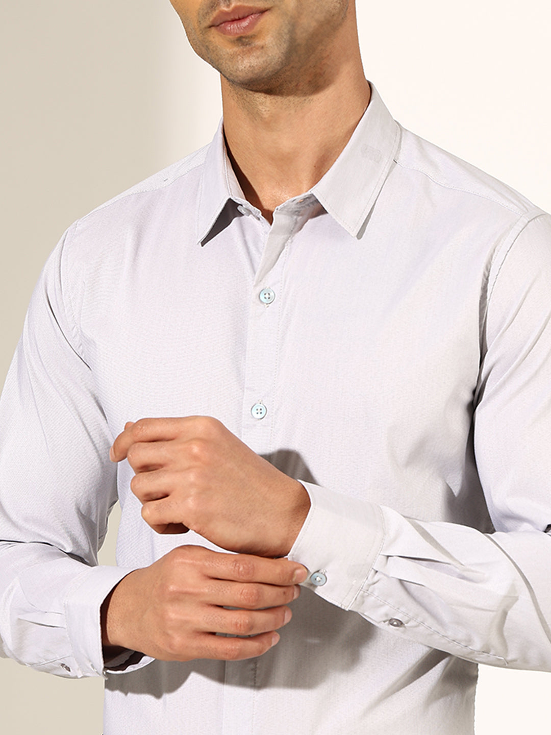 Men's Grey Slim Fit Formal Shirt