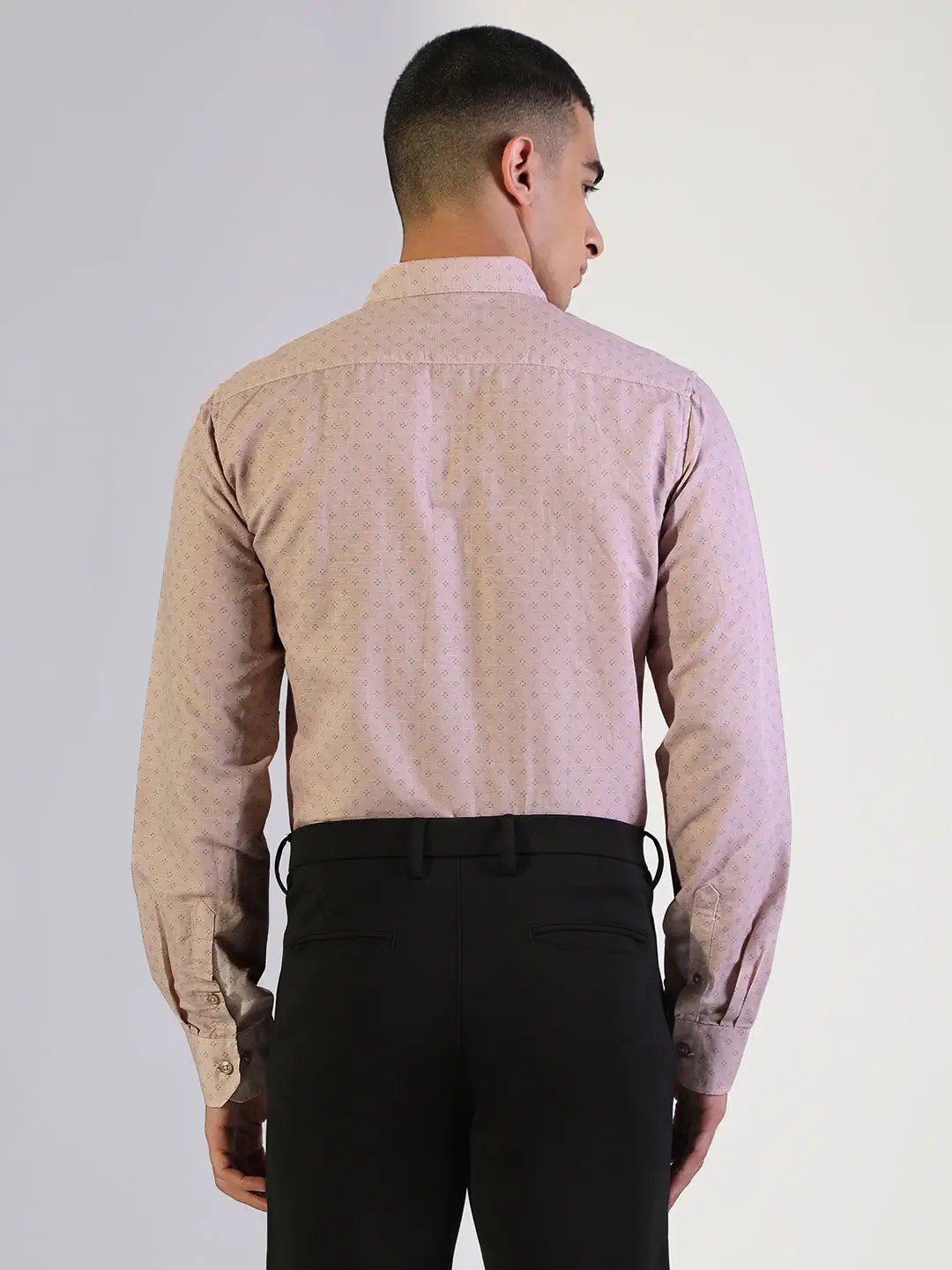 Men's Printed Pink Slim Fit Formal Shirt - from SHOWOFFFF
