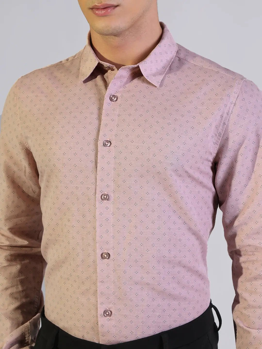 Men's Printed Pink Slim Fit Formal Shirt - from SHOWOFFFF