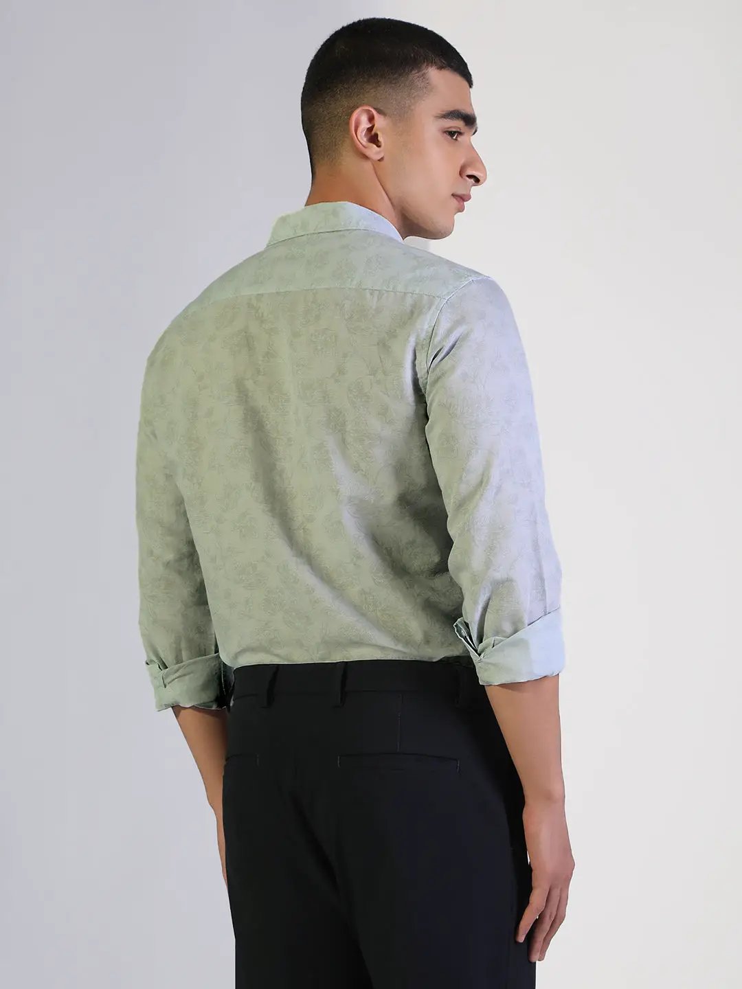 Men's Floral Blue Slim Fit Formal Shirt - from SHOWOFFFF