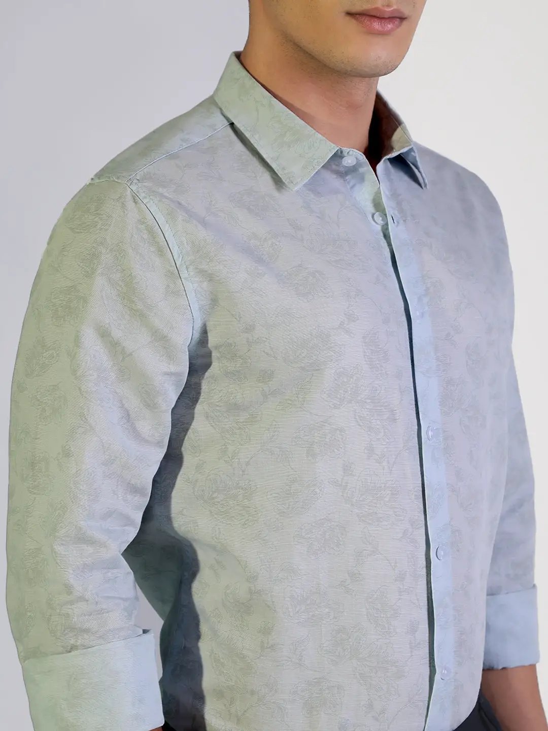 Men's Floral Blue Slim Fit Formal Shirt - from SHOWOFFFF
