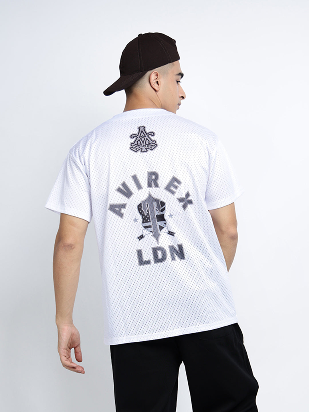 Men's Textured White Mesh Baseball Jersey T-Shirt