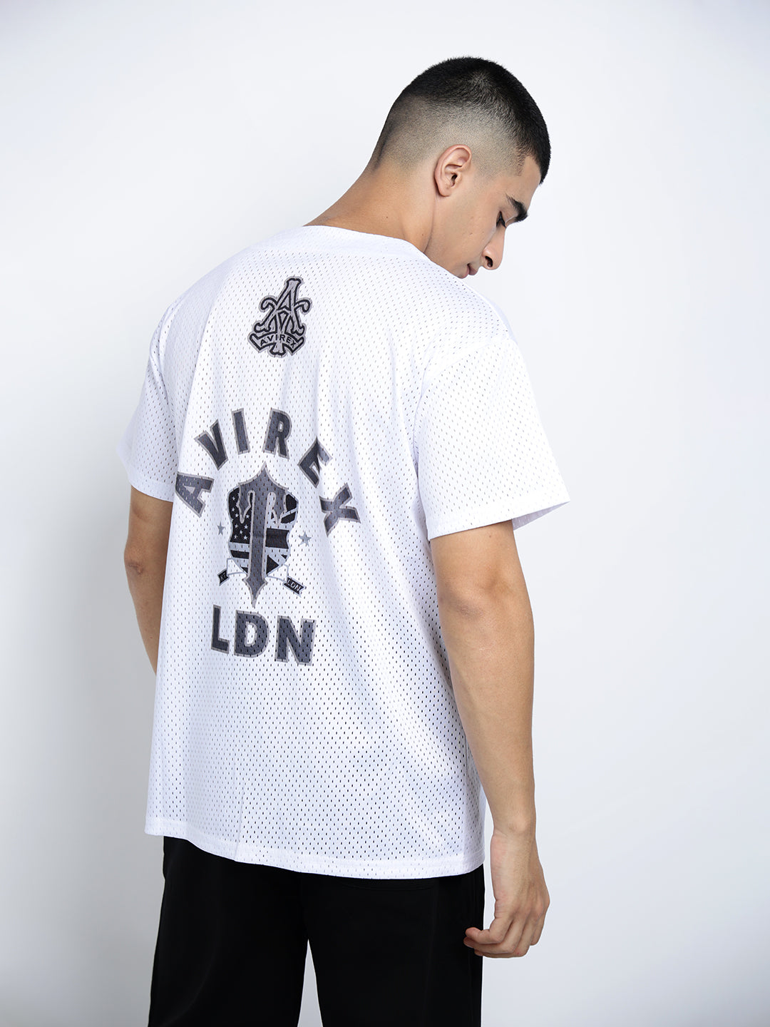 Men's Textured White Mesh Baseball Jersey T-Shirt