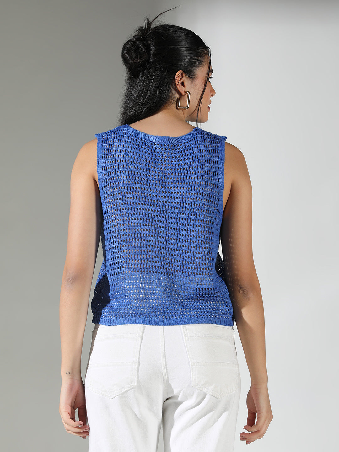 Women Blue Solid Top