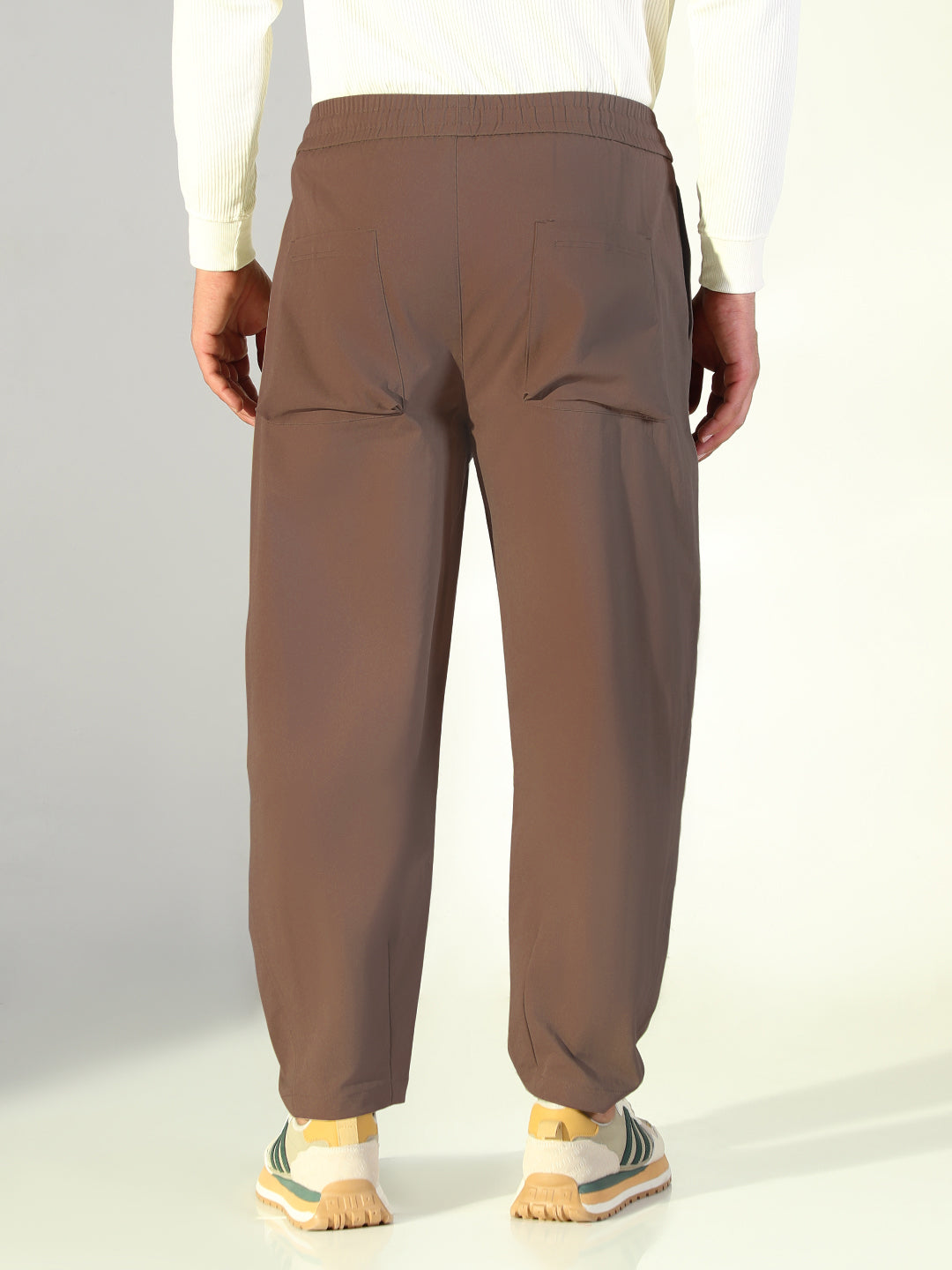 Men's Brown Relaxed Fit Korean Trouser