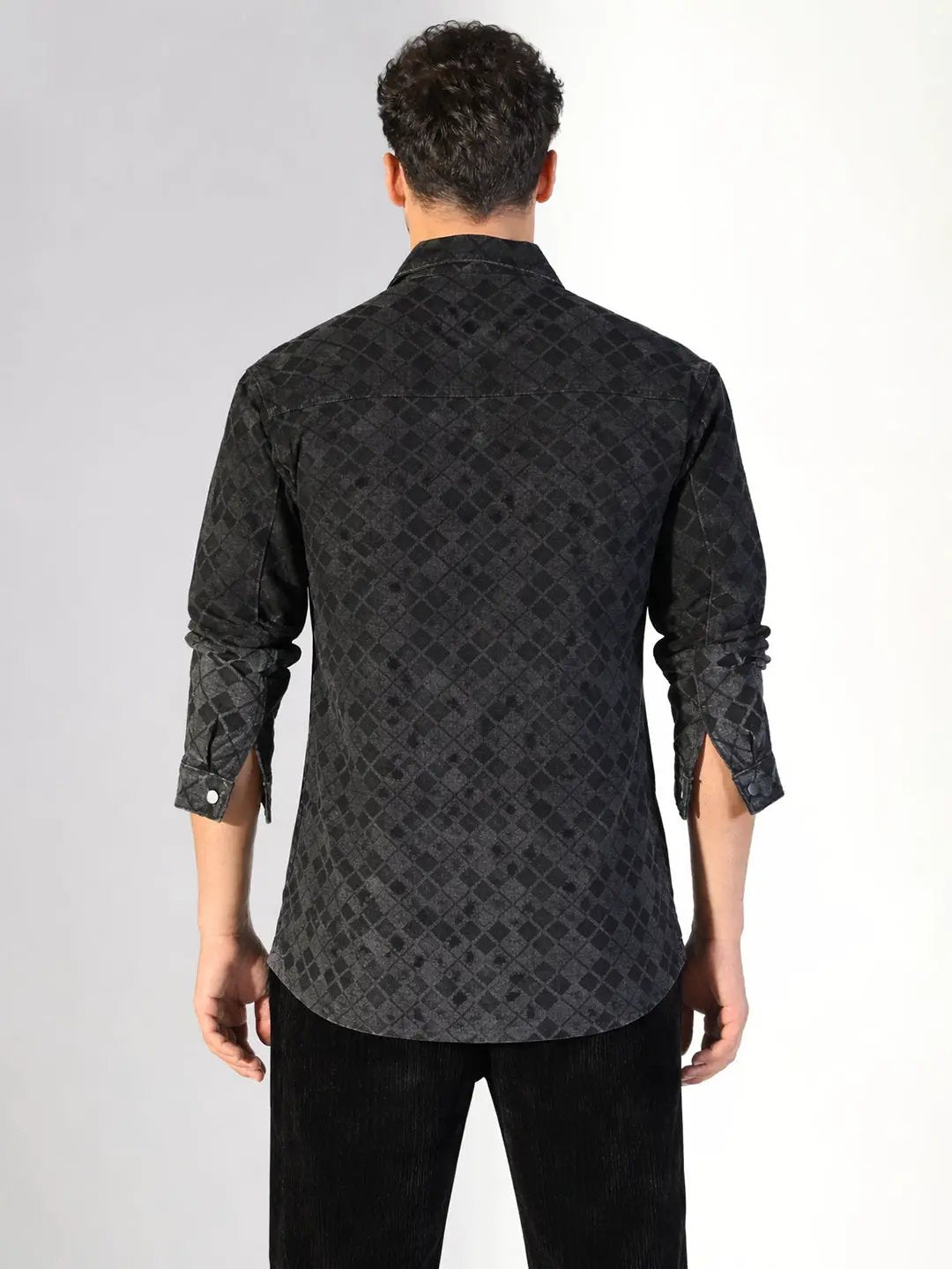 Men's Geometric Grey Shacket - Uncategorized from SHOWOFFFF