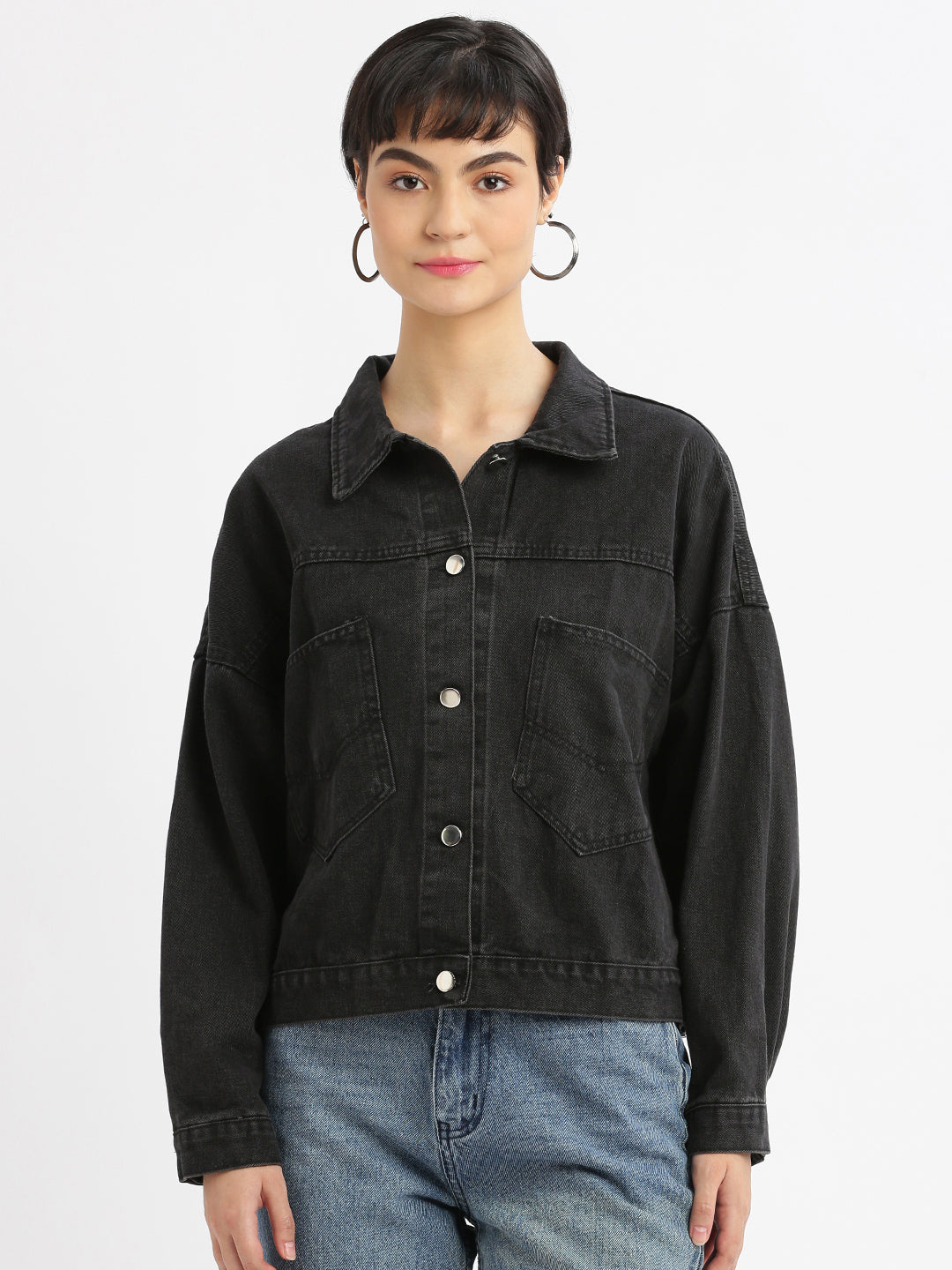 Women Black Denim Jacket