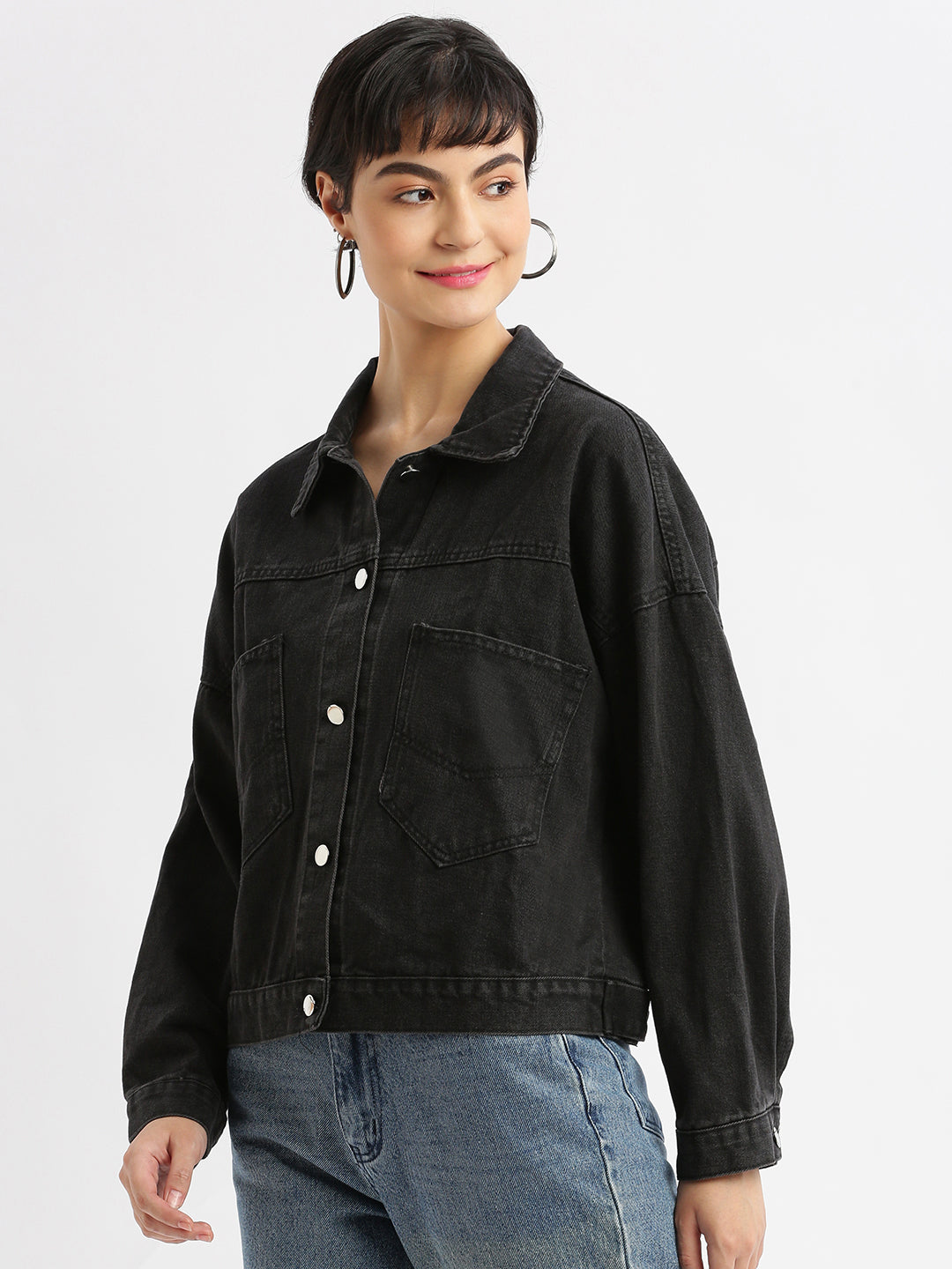 Women Black Denim Jacket