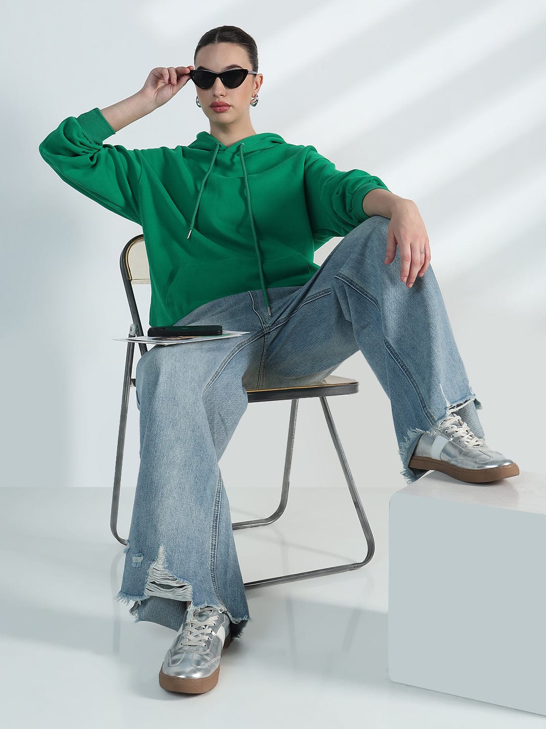 Women's Green Oversized Hoodie