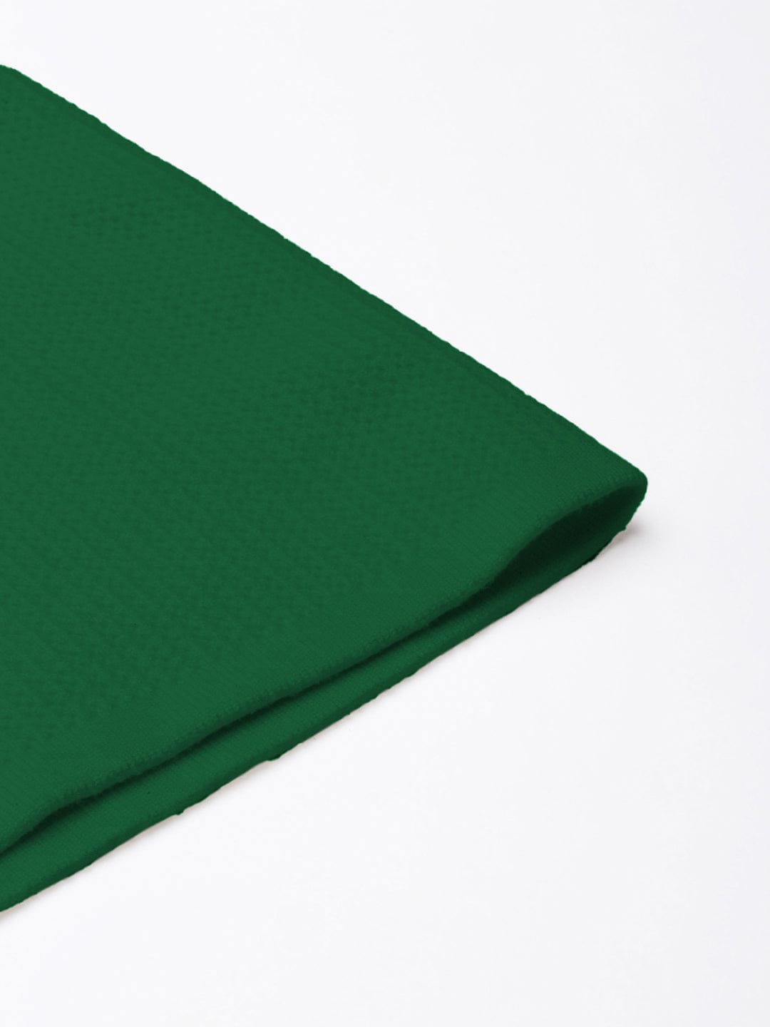 Women's Textured Green Straight Midi Skirt with Back Slit