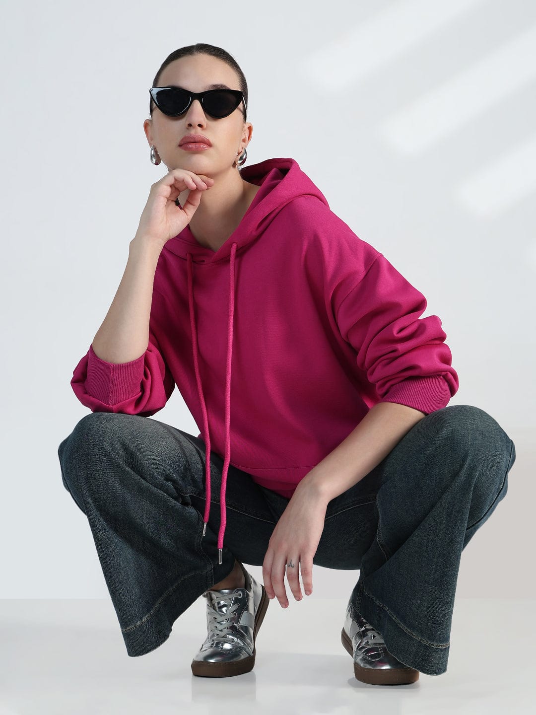 Women's Pink Oversized Hoodie