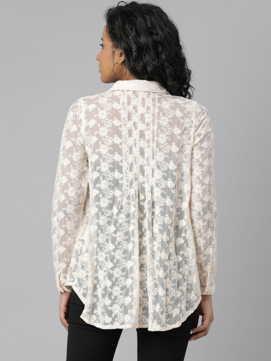 Women Cream Floral Shirt