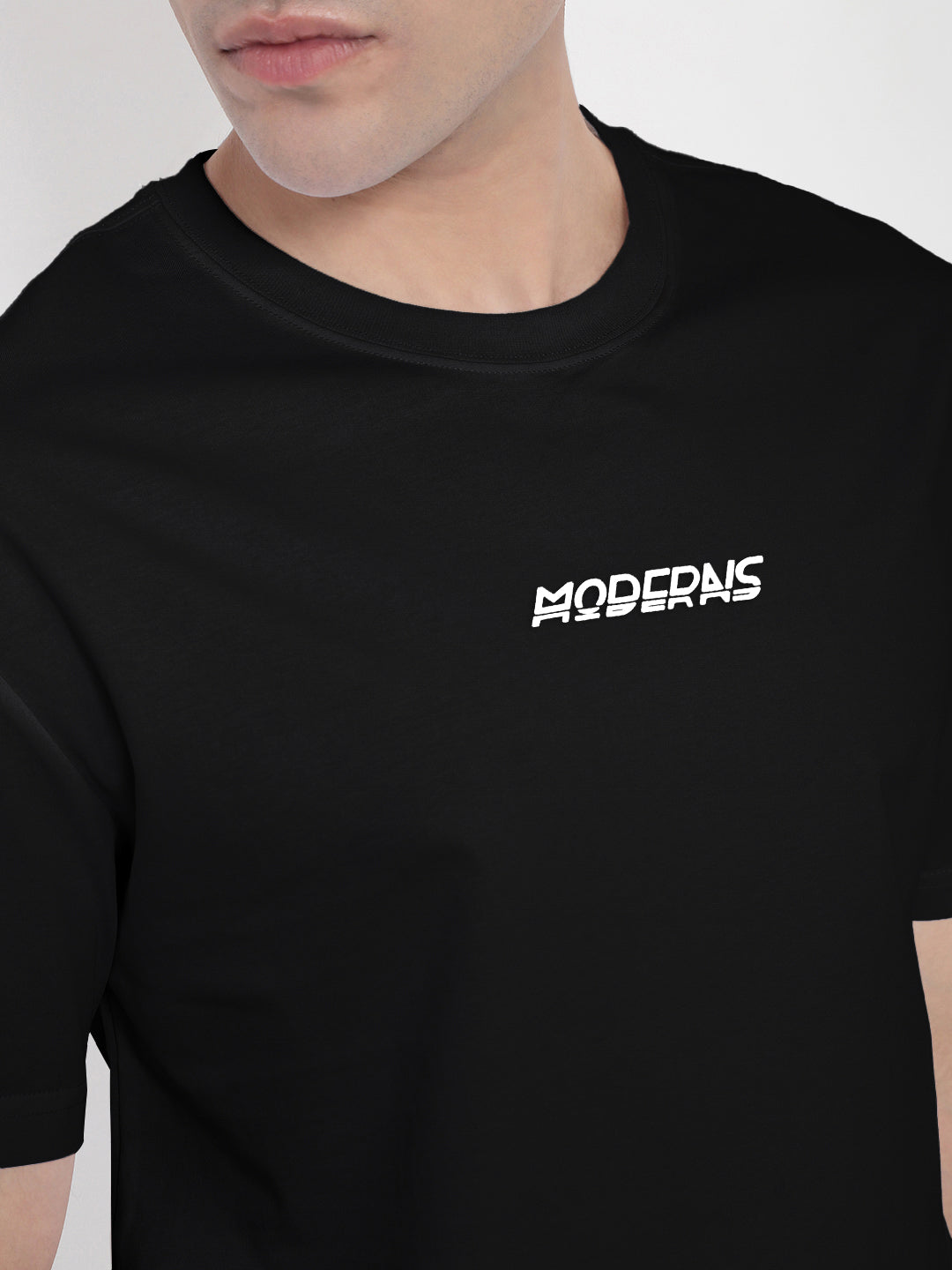 Men's Typography Printed Black Regular Fit T-Shirt