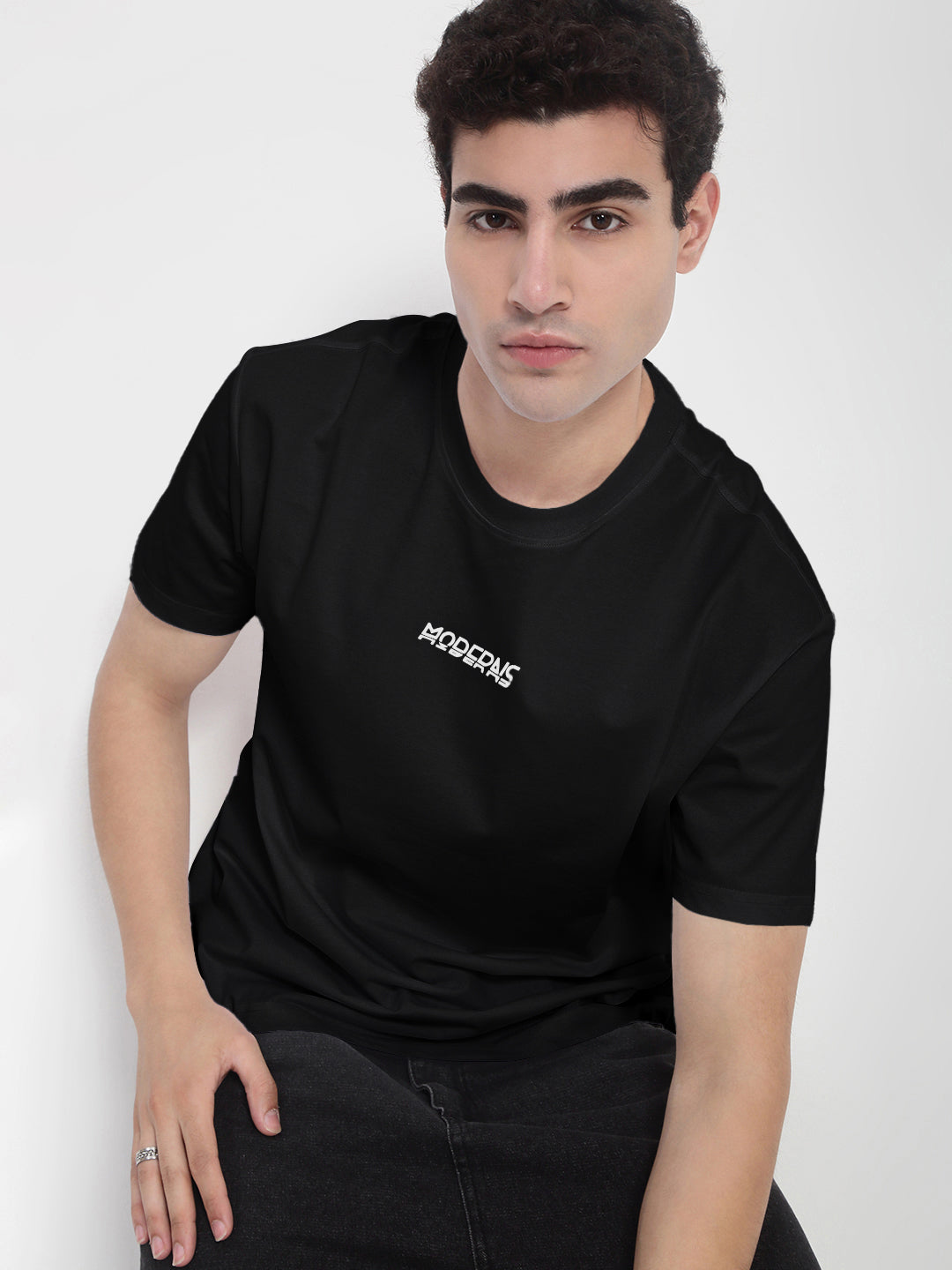 Men's Typography Printed Black Regular Fit T-Shirt