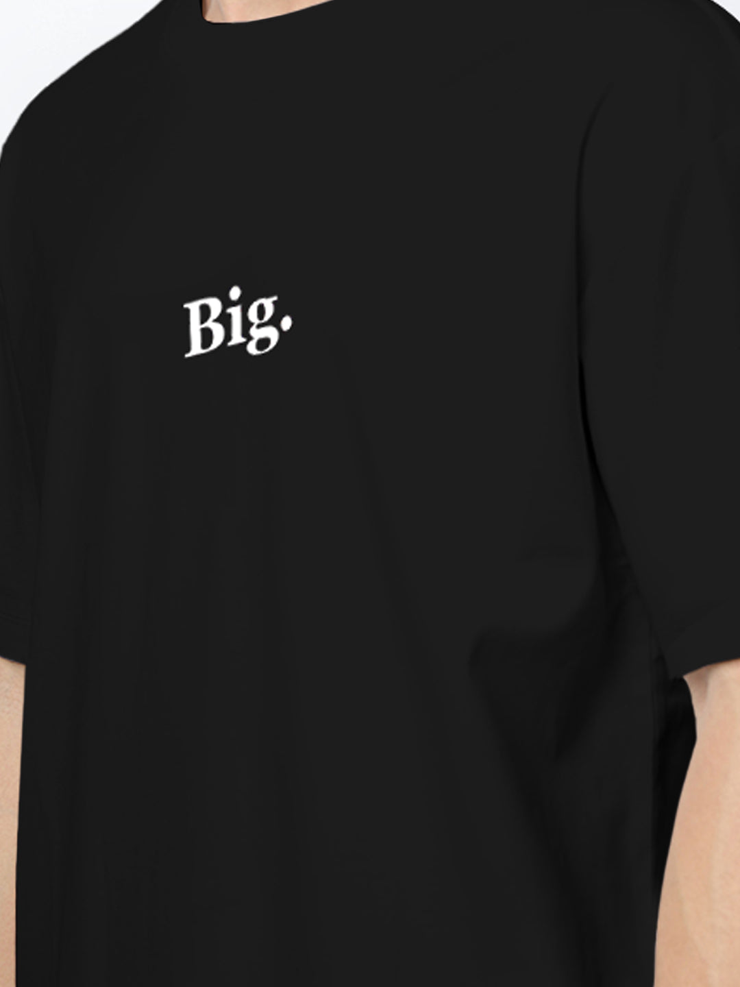 Men's Typography Black Short Sleeves Round Neck Relaxed Fit T-Shirt