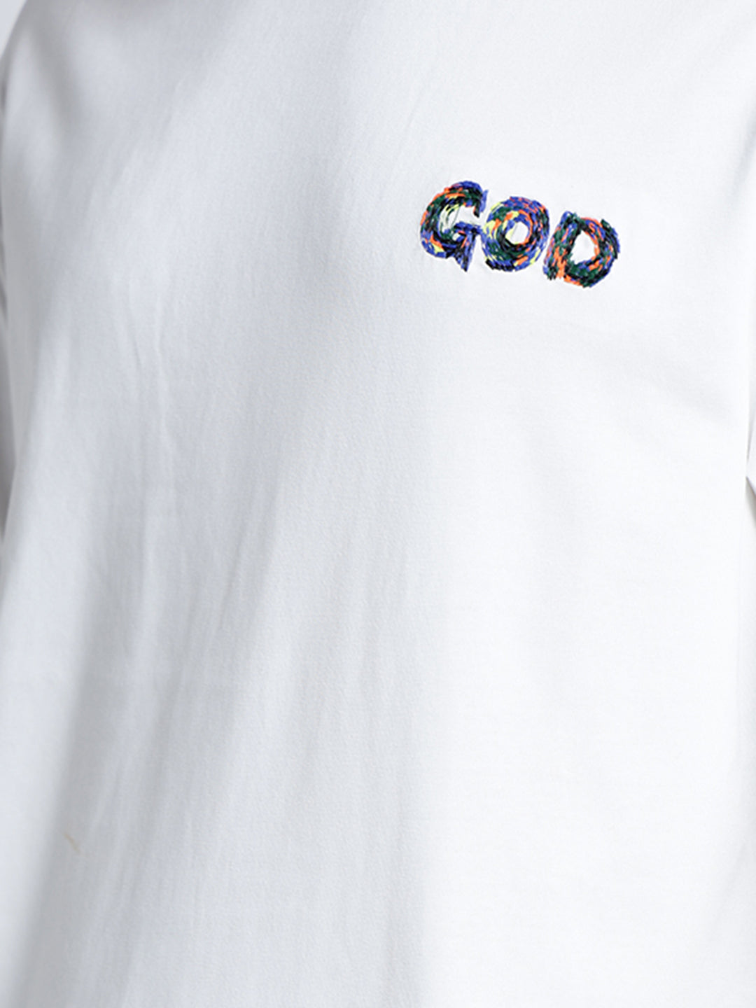 Men's Graphic Print White Round Neck Relaxed Fit T-Shirt