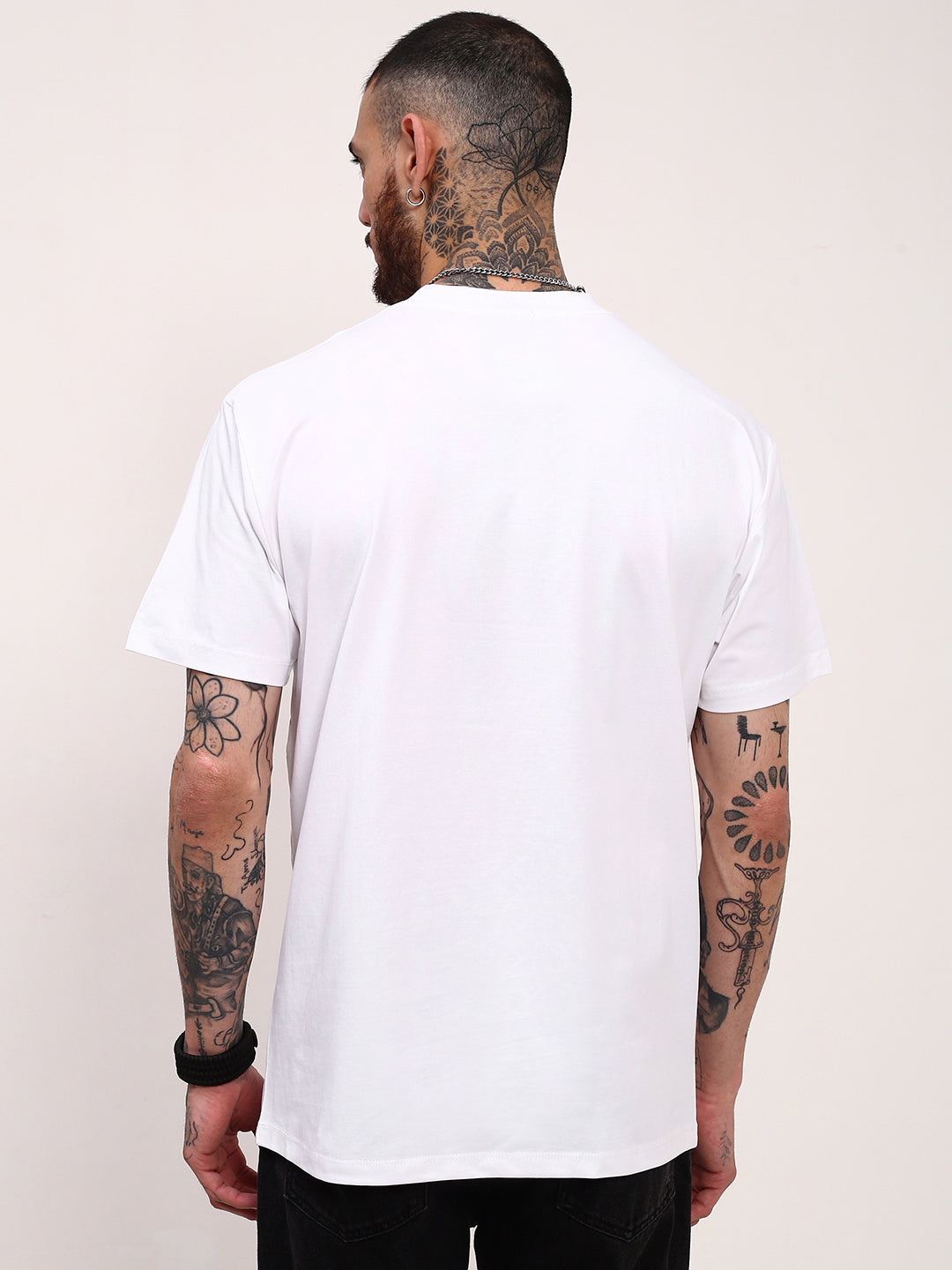 Men White Graphic T Shirt