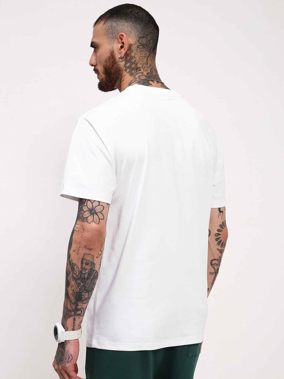 Men White Graphic T Shirt