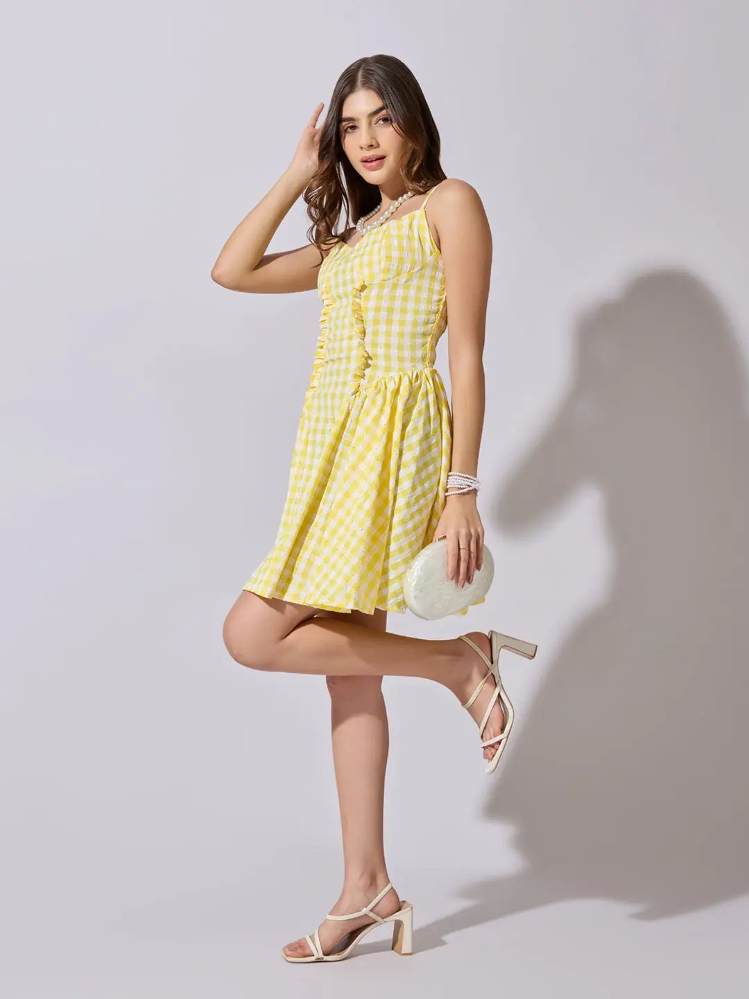 yellow fit and flare mini dress Nova Yellow Fit and Flare Dress
