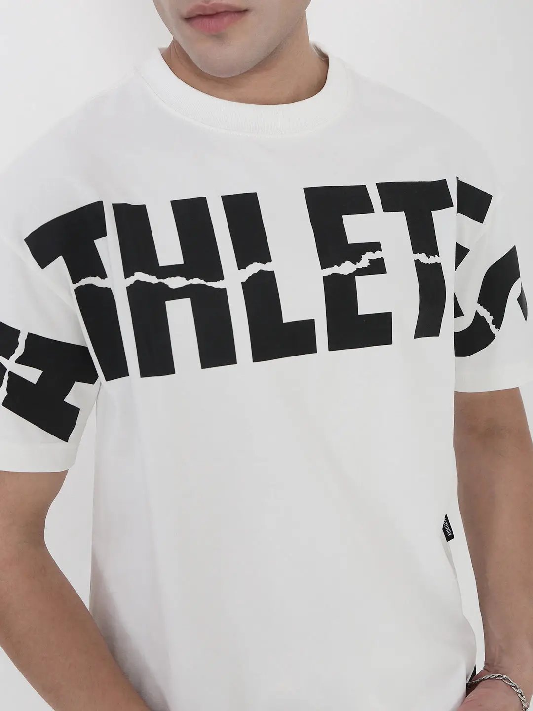 Men's White Oversized Typography T-Shirt - from SHOWOFFFF