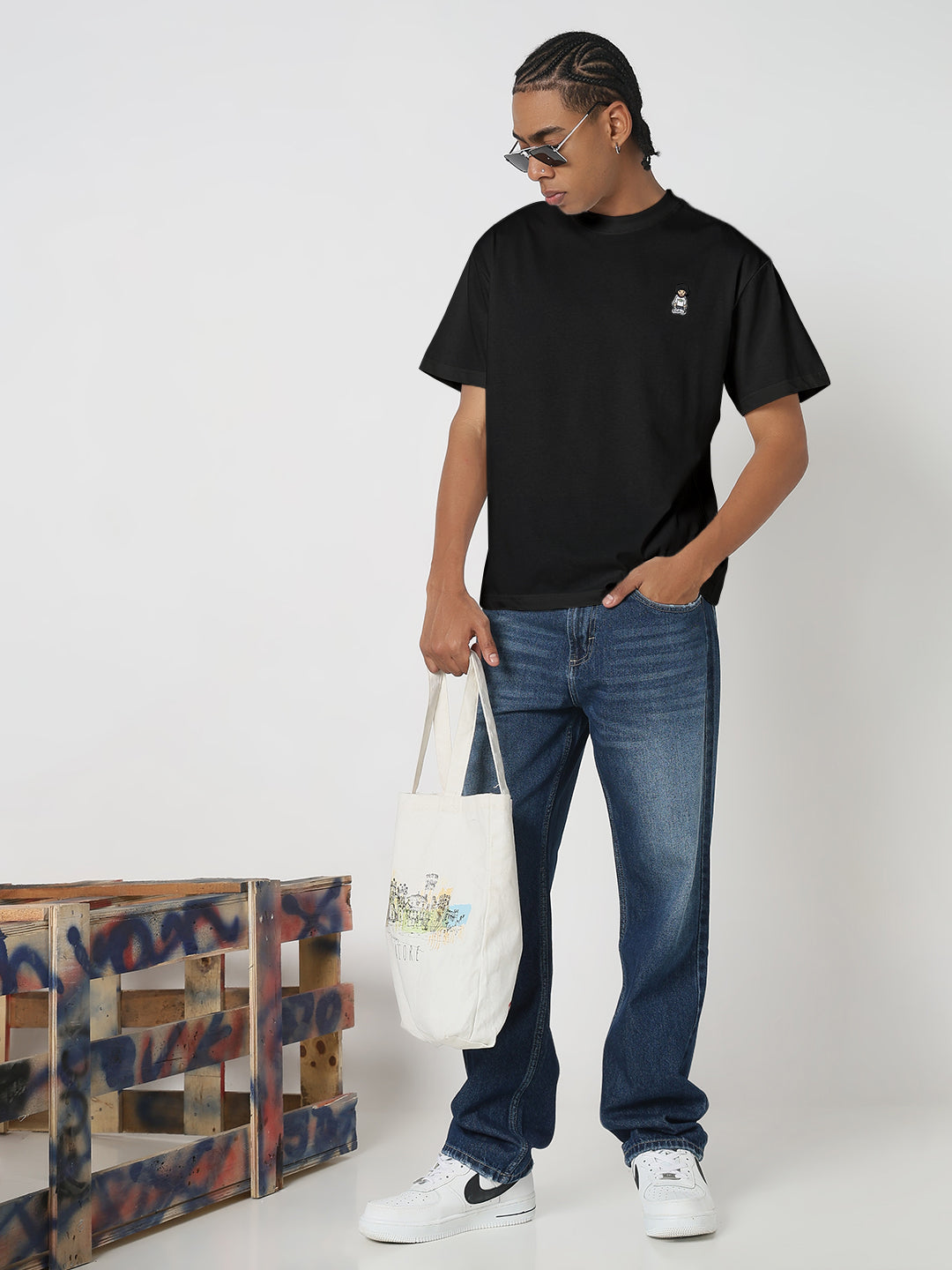 Men's Black Regular Fit T-Shirt