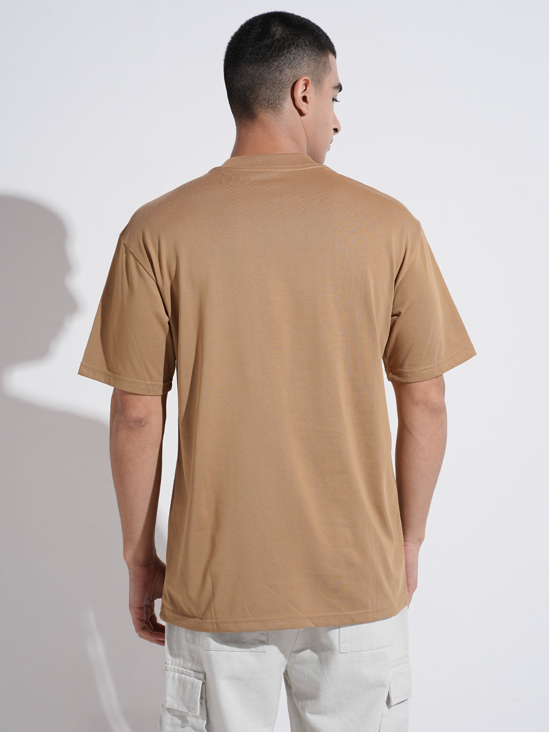 Men's Typography Brown Graphic Printed Round Neck T-Shirt