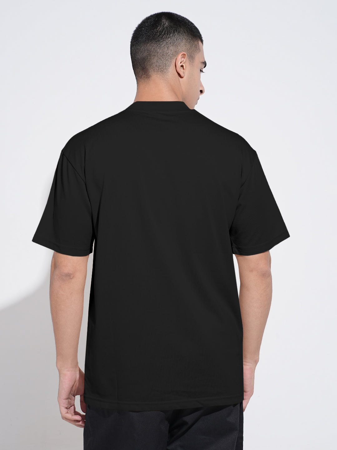 Men's Typography Black Graphic Printed  Round Neck T-Shirt