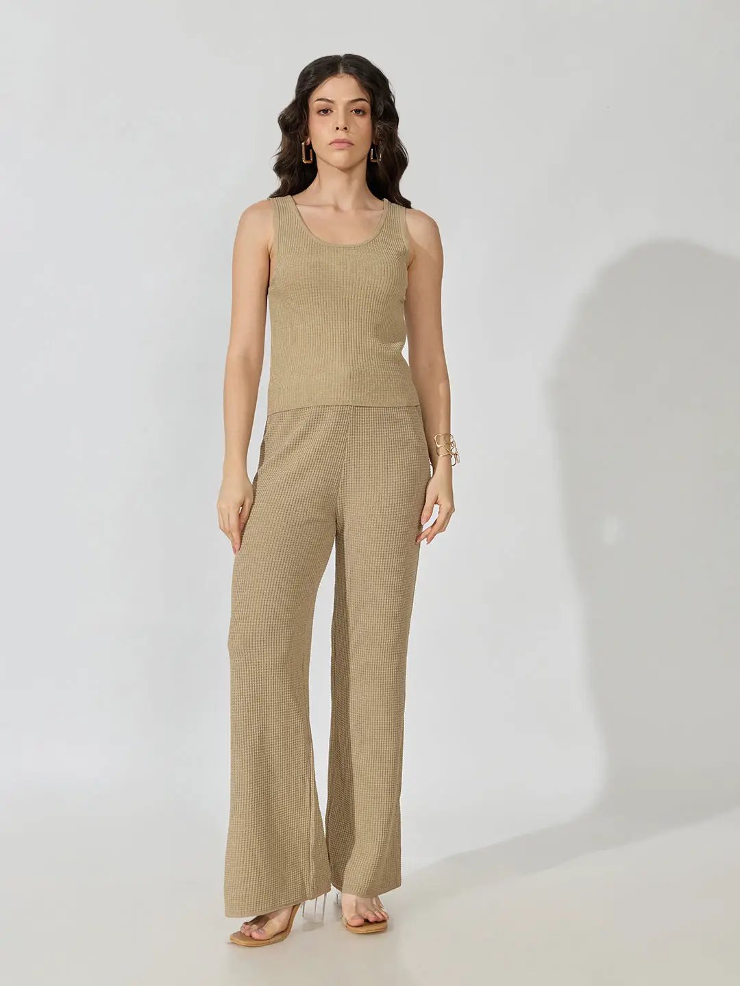 Women's Textured Beige Co-Ords Set - from SHOWOFFFF
