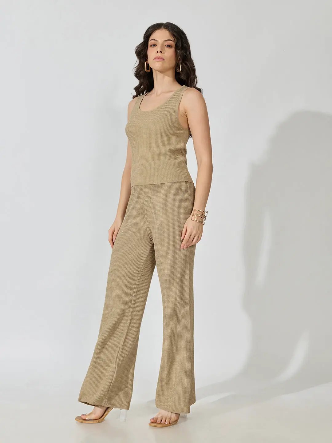 Women's Textured Beige Co-Ords Set - from SHOWOFFFF