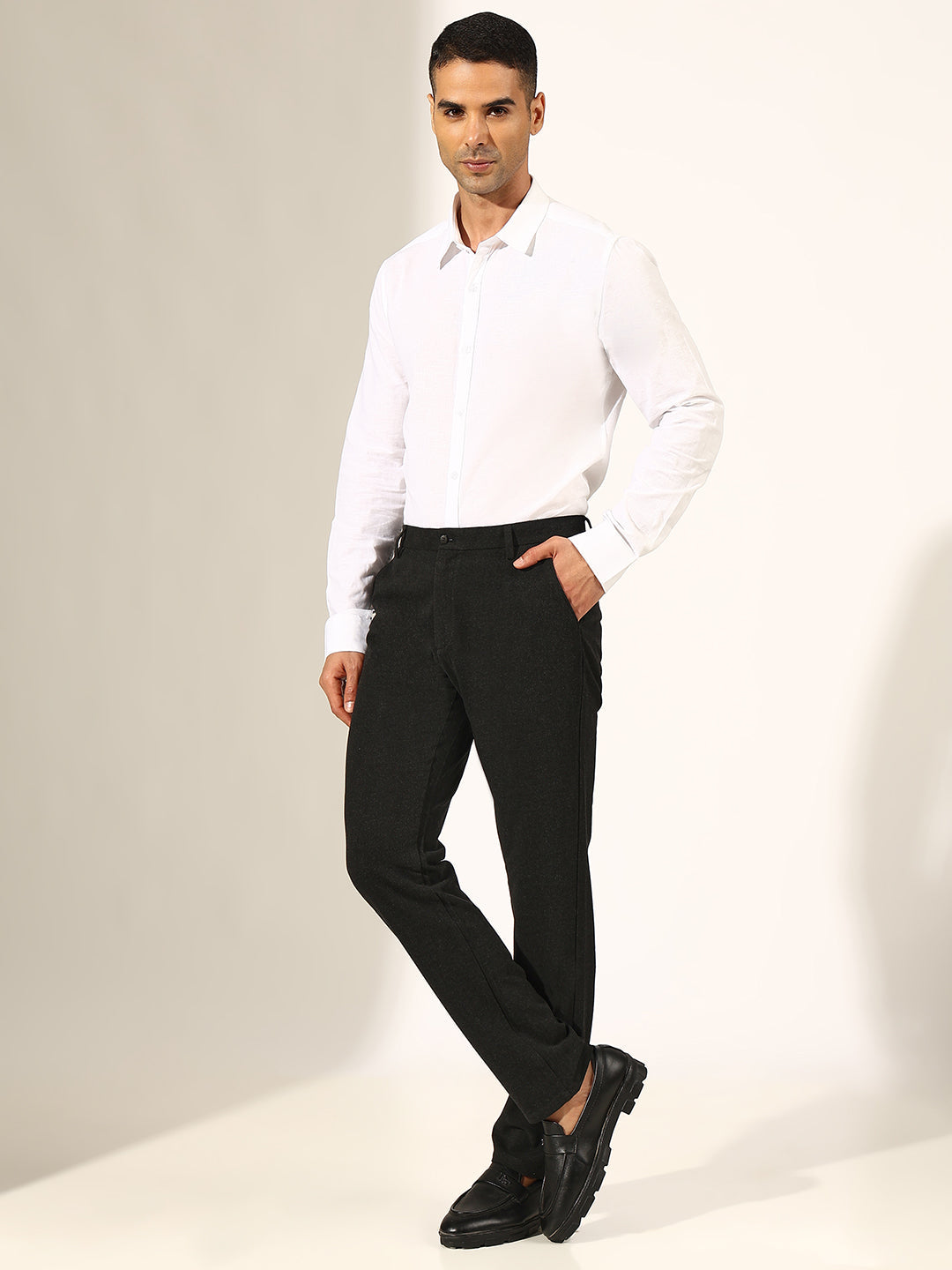 Men's Tailored Grey Slim Fit Formal Trouser