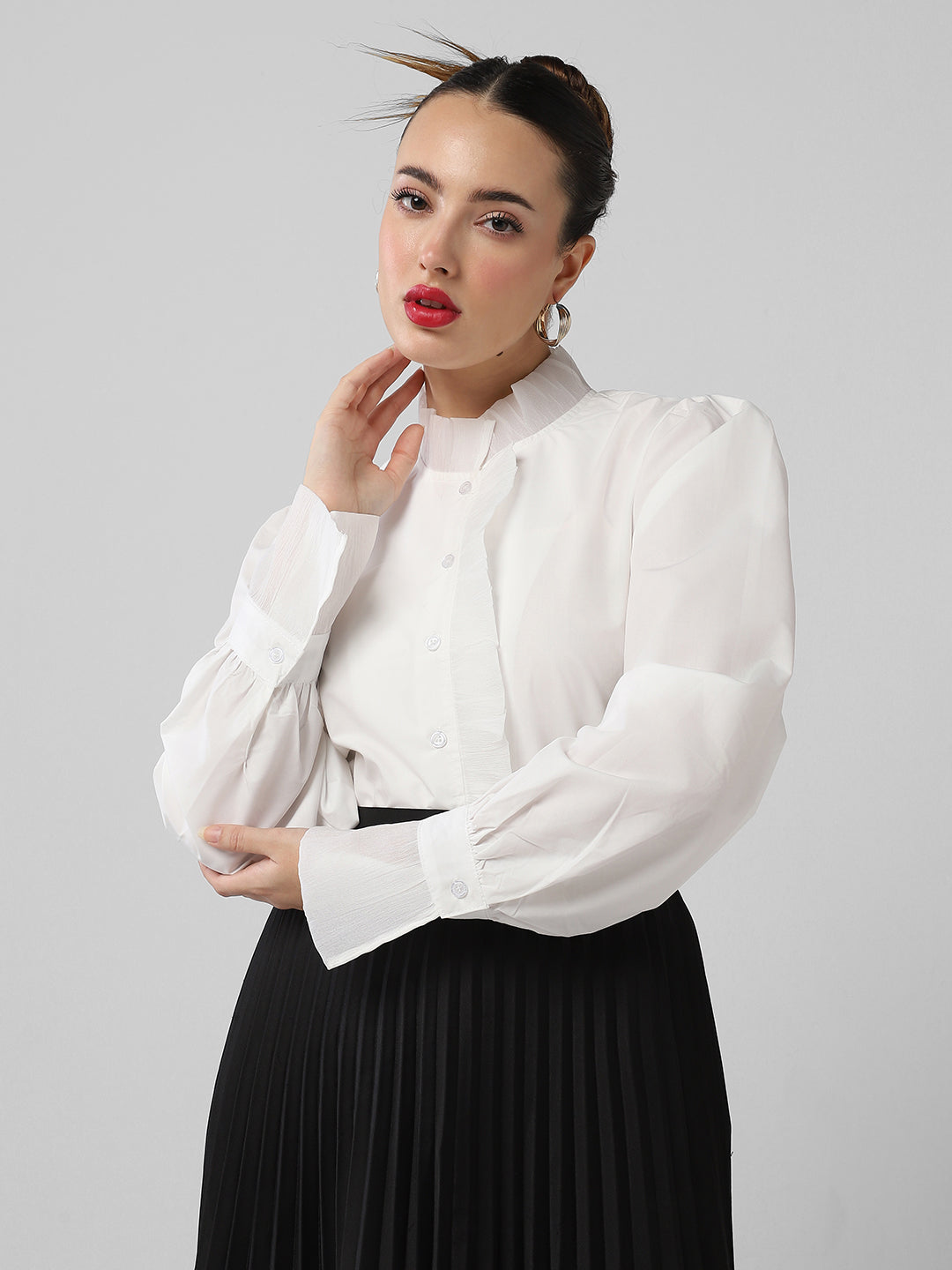 Women Solid White Shirt